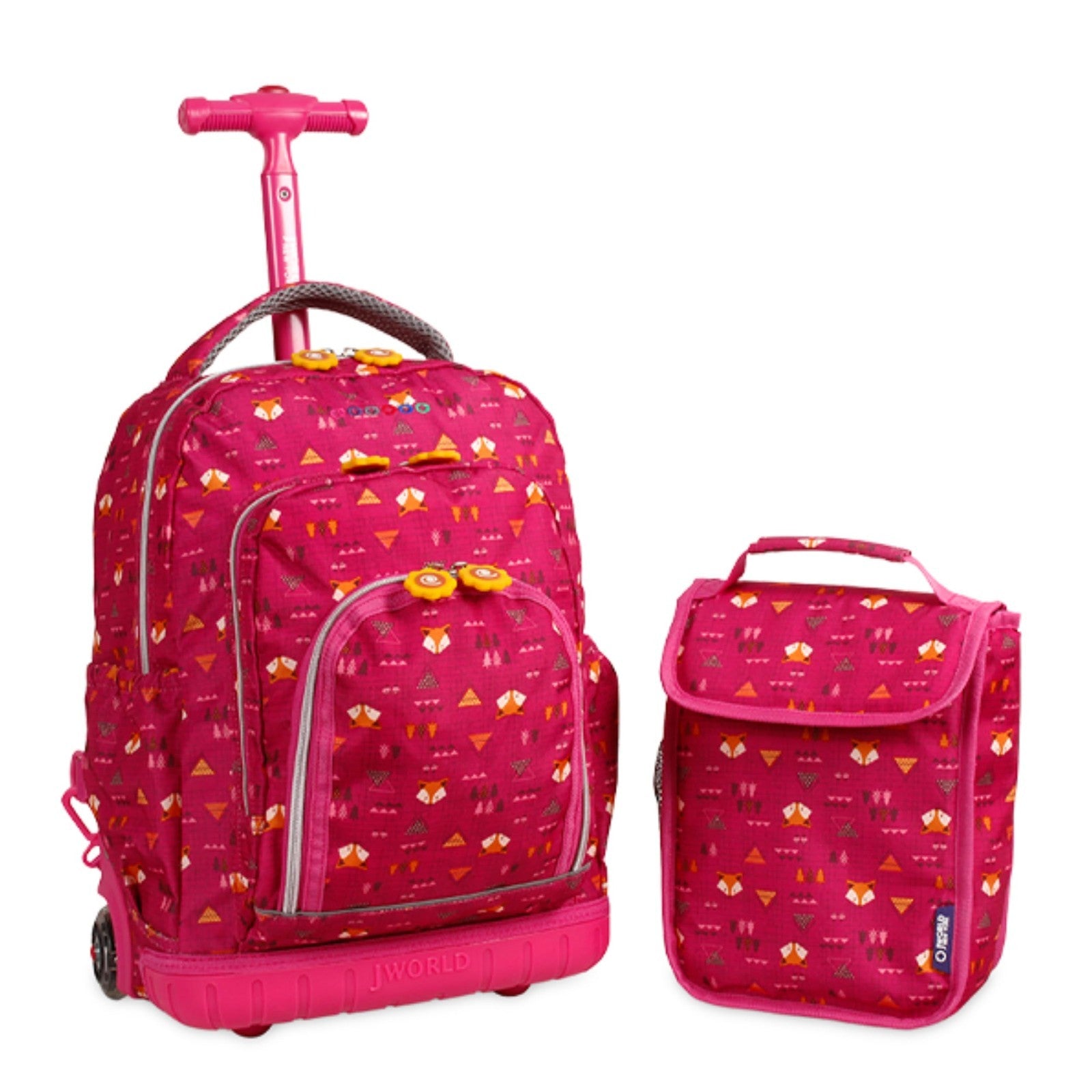 Kids Rolling Backpack & Lunch Bag Set   Elementary School Carry On Suitcase with1