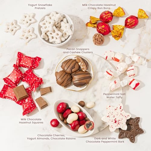 'S Holiday Tin- with Assorted Christmas Chocolate, Nuts, Bark, Truffles – Festiv8