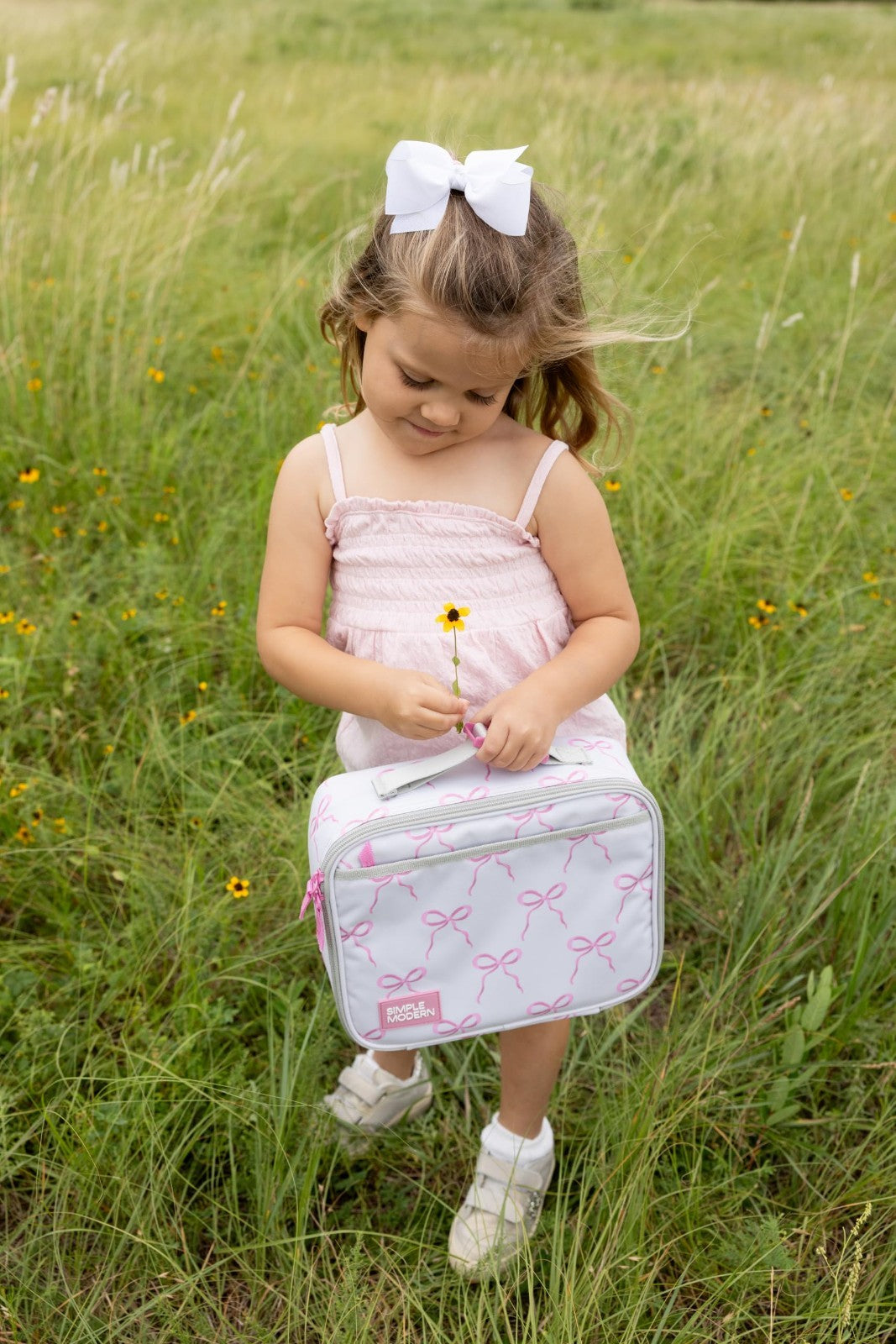 Insulated Kids Lunch Box & Bag Set for School | Cute Bows Design | Fits Bento Co2