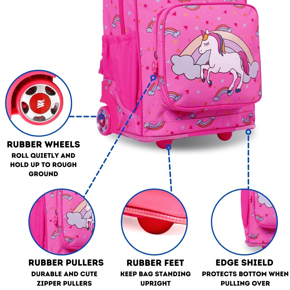 Sparkle Rolling Backpack for Kids   Lightweight, Durable, School Travel Bag3