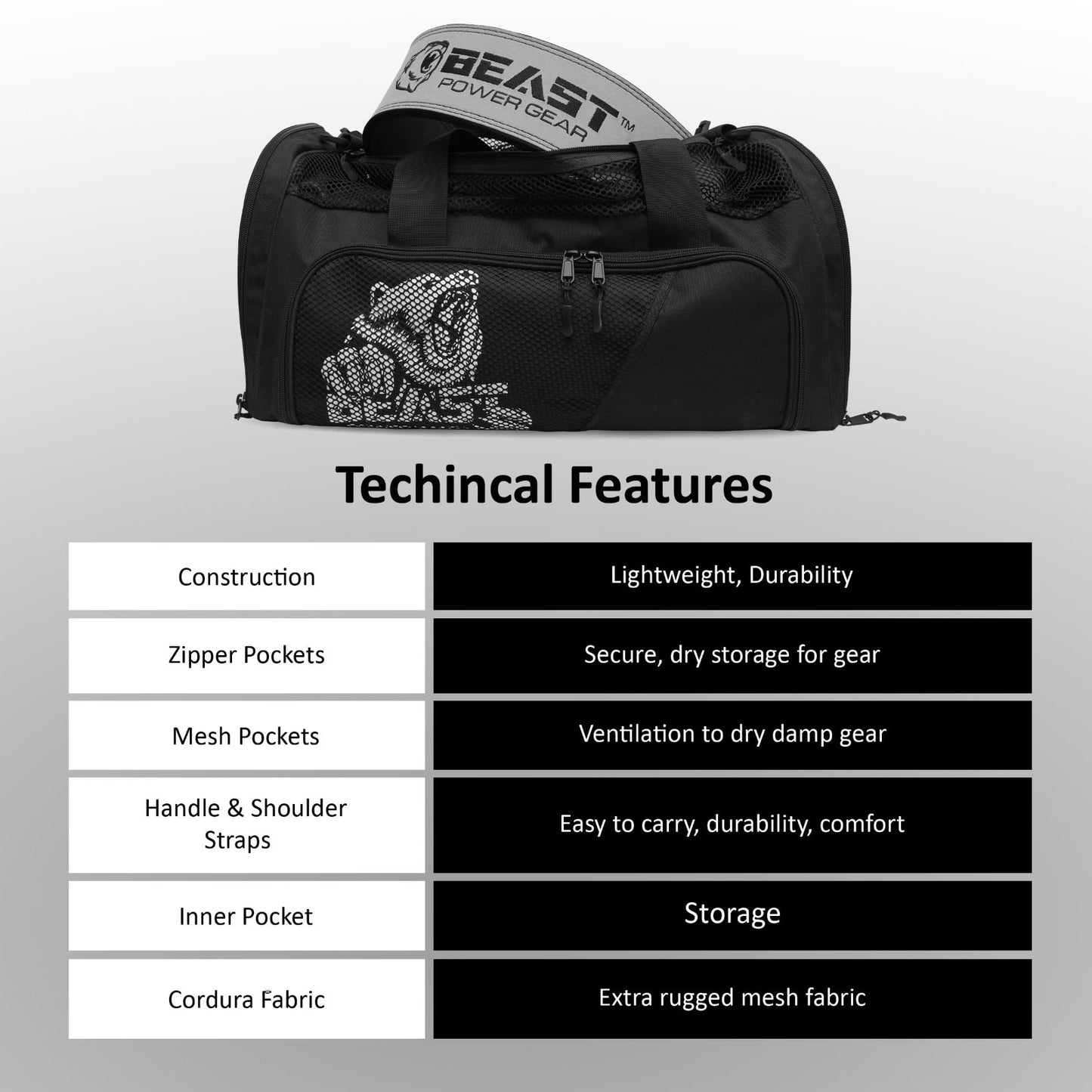 Versatile Gym Duffle Bag - Workout, Boxing, MMA Sports Bag with Shoe Compartment4