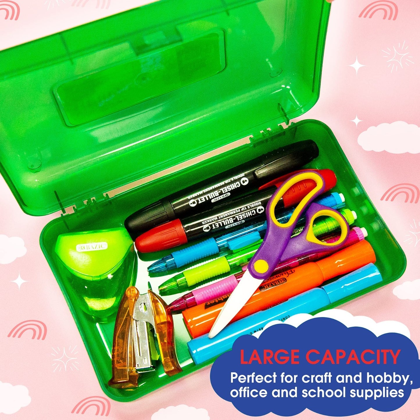 Multipurpose Stackable Pencil Box Set   4 Pack, Durable Storage Organizer3