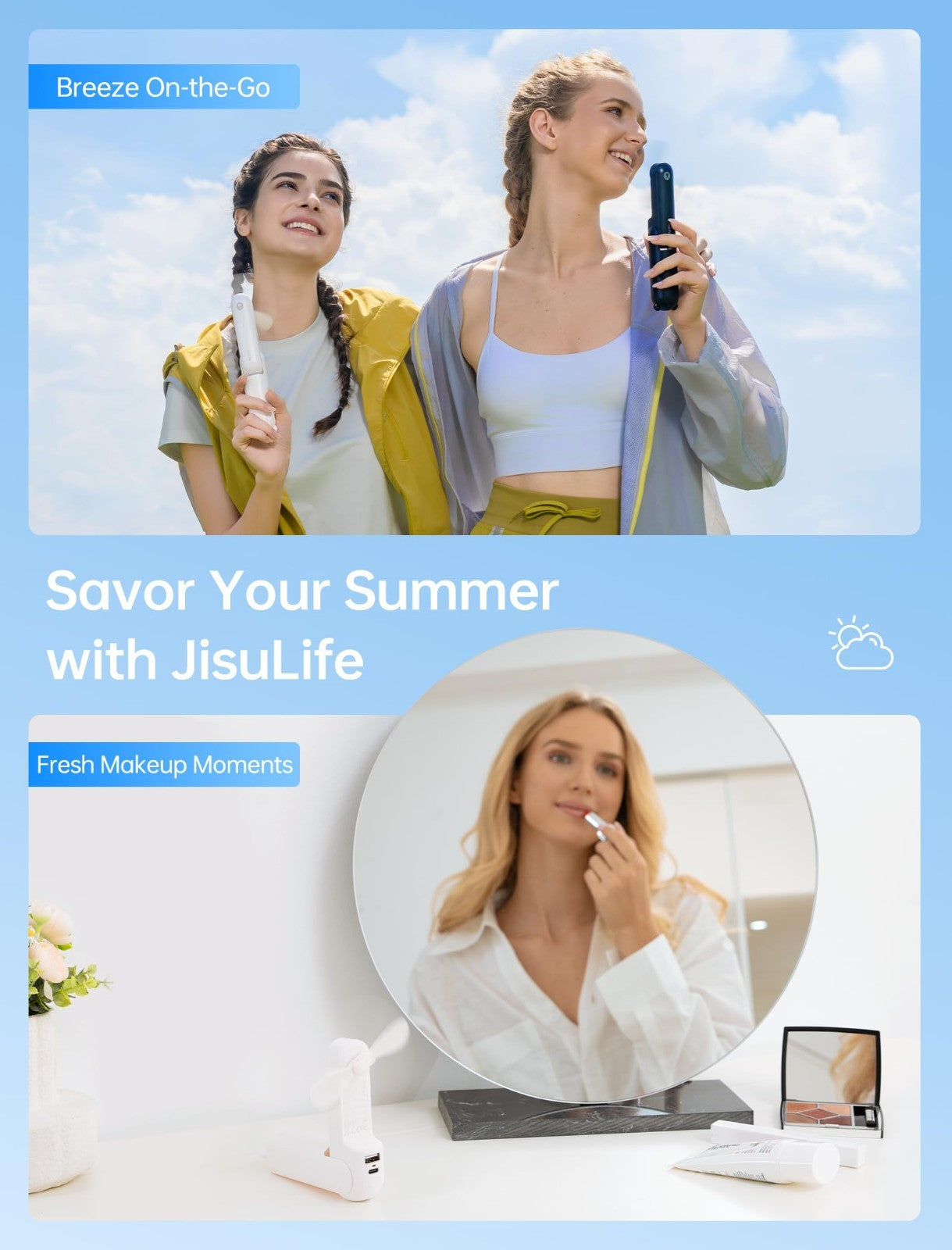 3 in 1 Portable Fan with Power Bank & Flashlight   19H Max Cooling, USB Recharge5