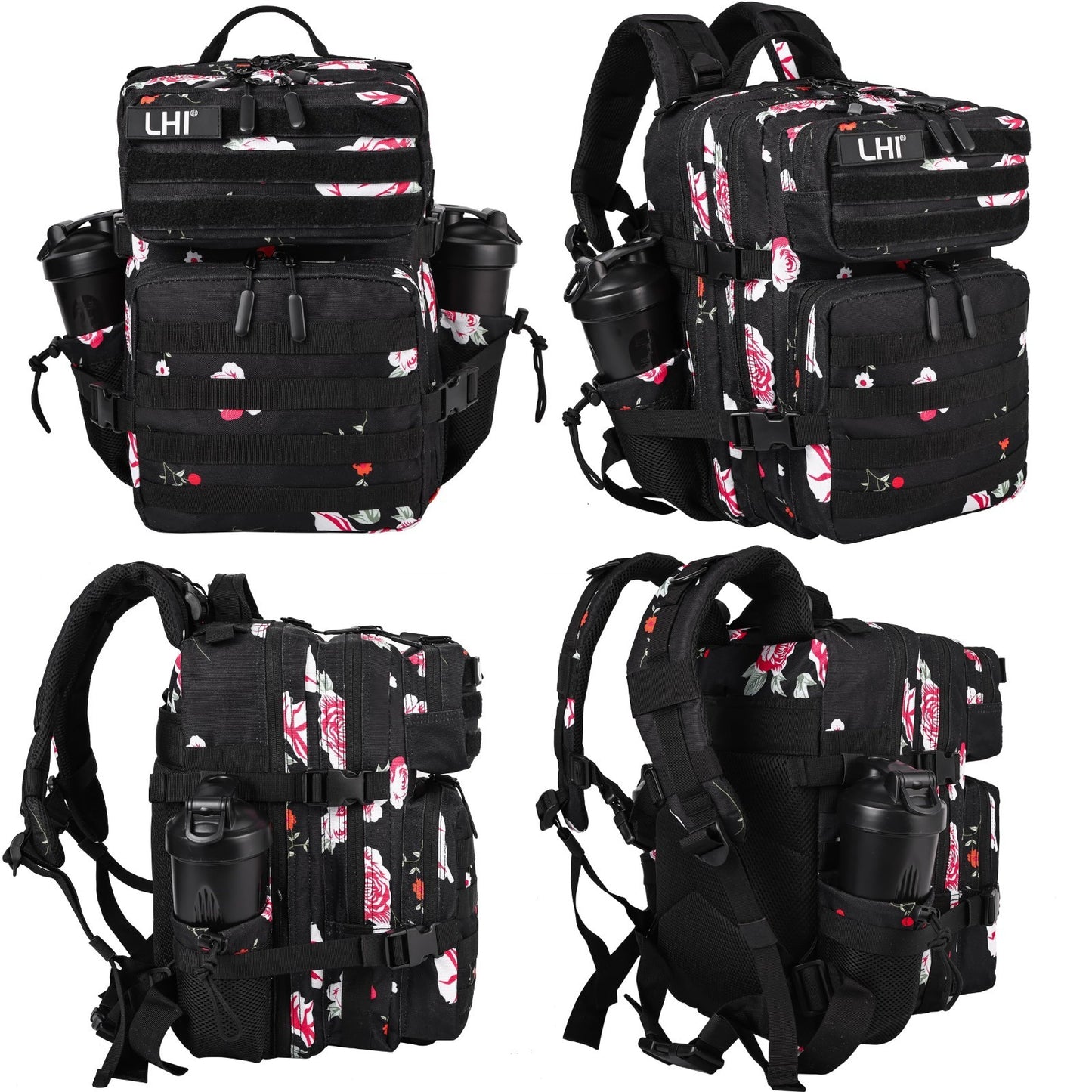 Tactical Military Backpack 25L/35L   Army Assault Rucksack with Bottle Holder, U2
