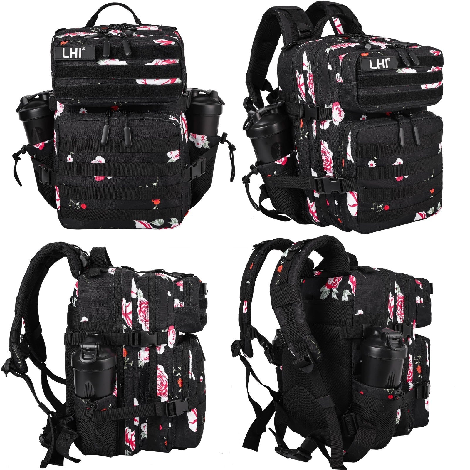 Tactical Military Backpack 25L/35L   Army Assault Rucksack with Bottle Holder, U2