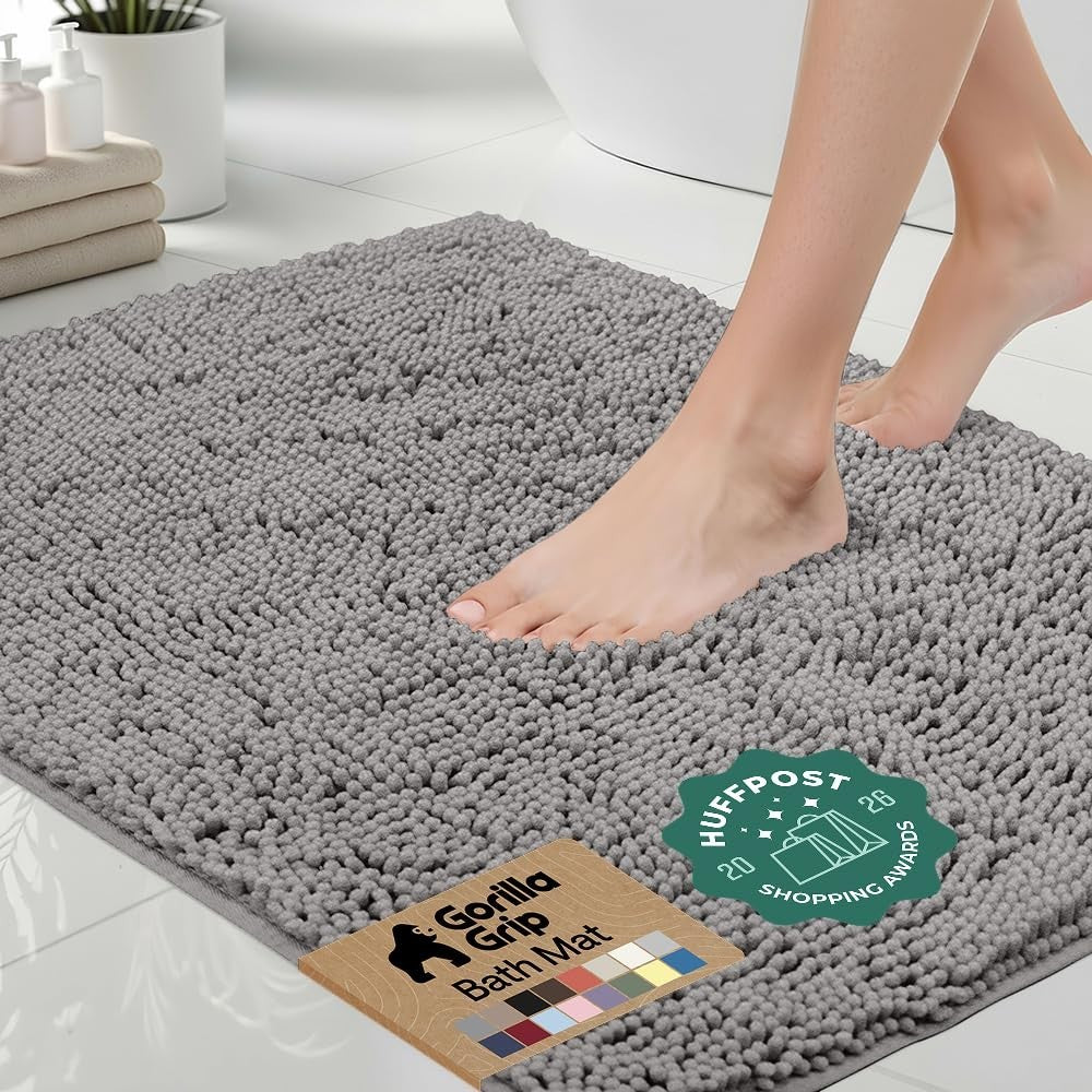 Thick Soft Chenille Bath Rug Mat   Absorbent Microfiber, Quick Dry, Rubber Backi1
