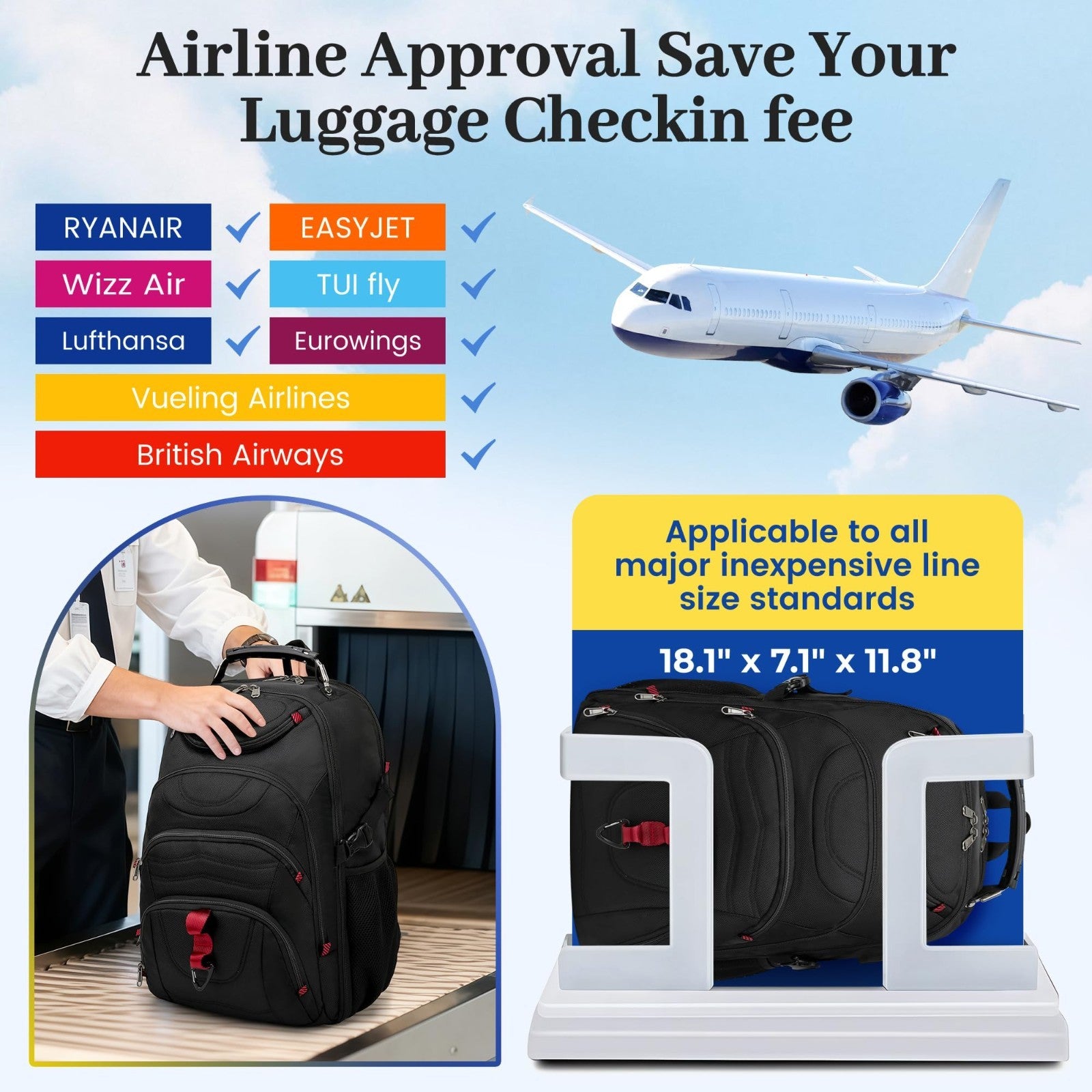 Large 55L Vacuum Seal Travel Backpack with Detachable Compression Bag, Waterproo9