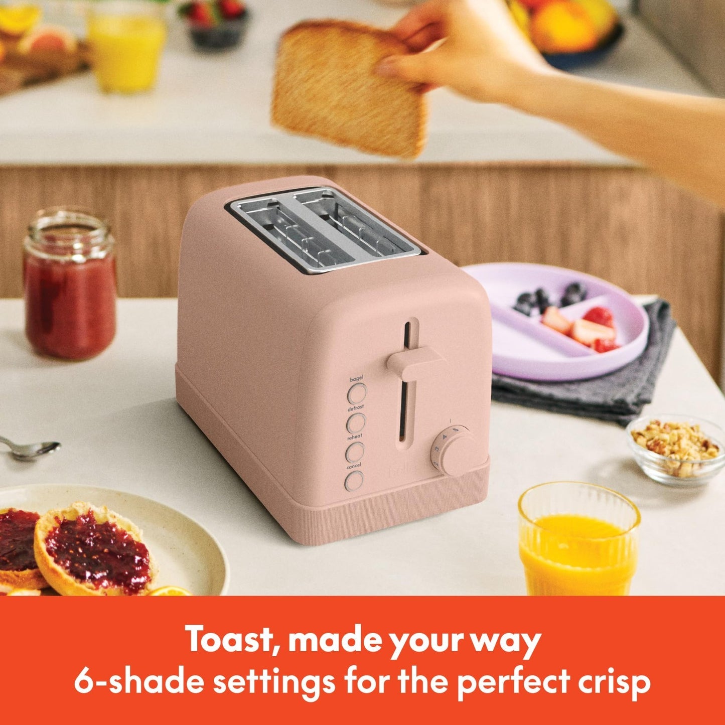2 Slice Toaster with Extra Wide Slots, 6 Shade Settings, Compact Design, Blossom5