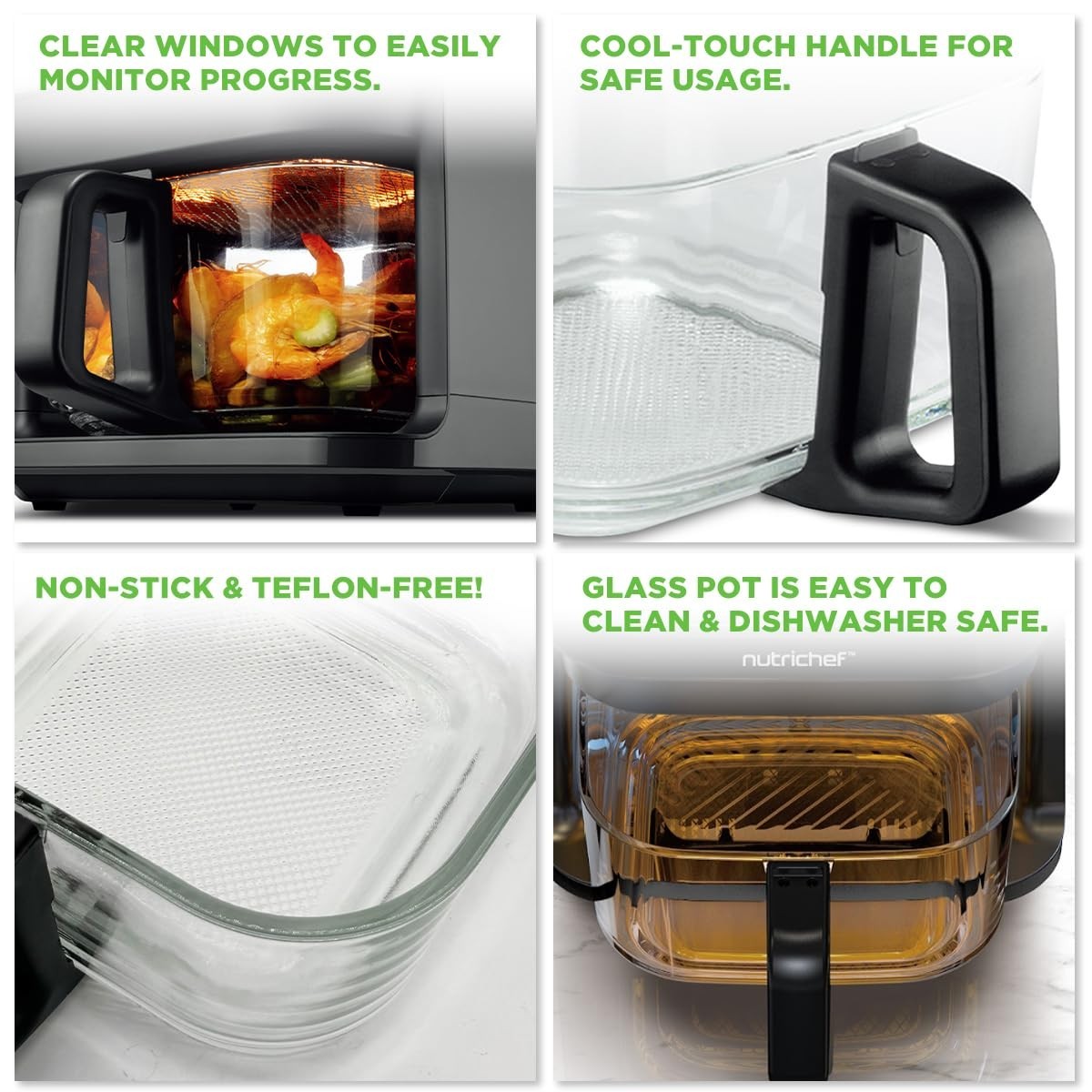 5.8 Quart Air Fryer with 8 Preset Modes, Transparent Fry Bowl, Precise Temp Cont3