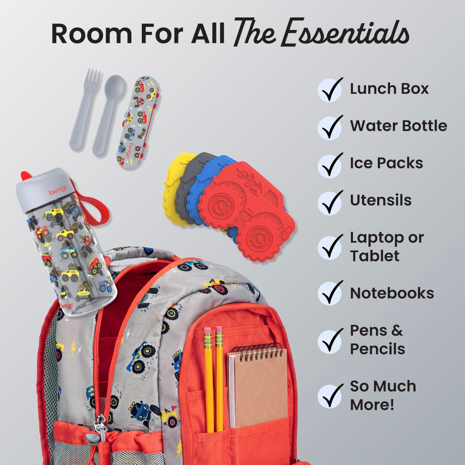 Kids 2 in 1 Backpack & Insulated Lunch Bag Set with Padded Straps   Durable & St6