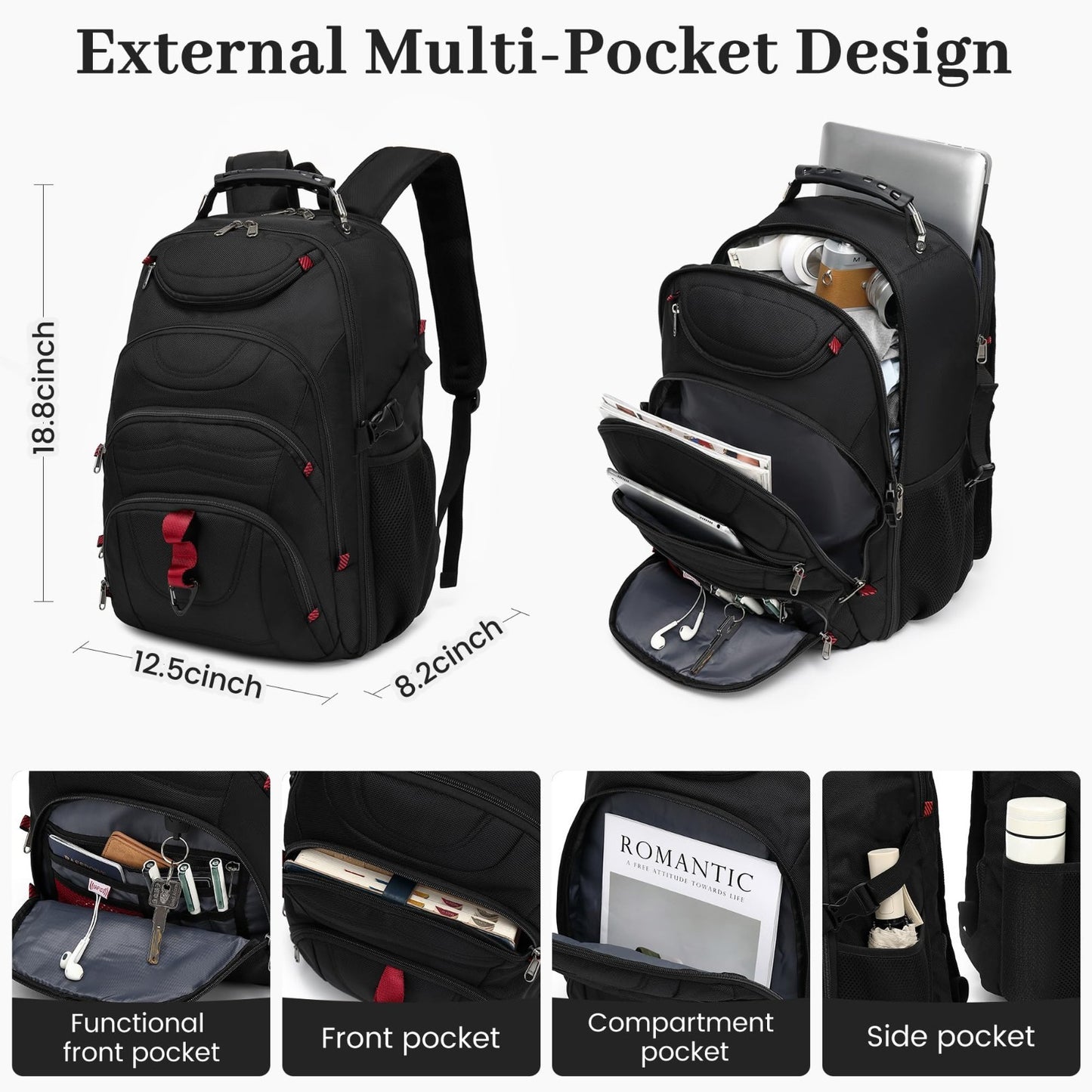 Large 55L Vacuum Seal Travel Backpack with Detachable Compression Bag, Waterproo7