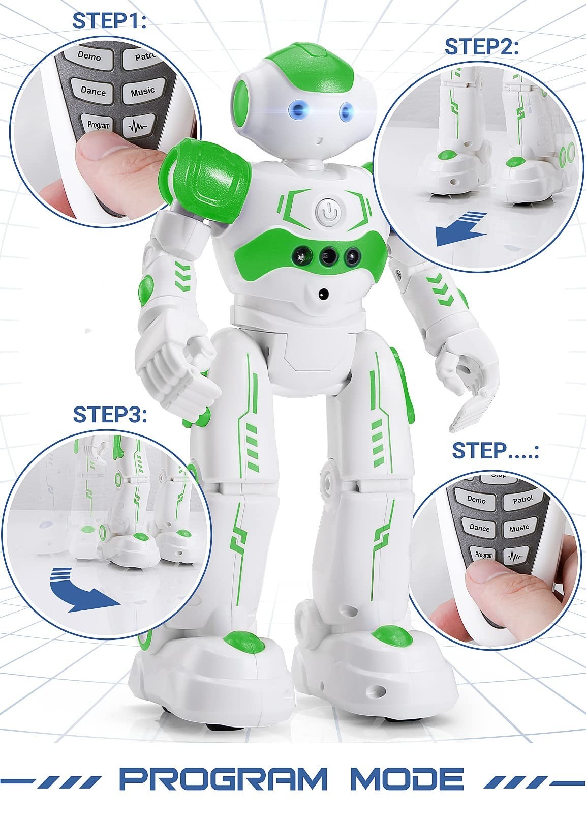 Remote Control Gesture Sensing Robot Toy for Kids Age 4 8   Birthday Gift (Green4