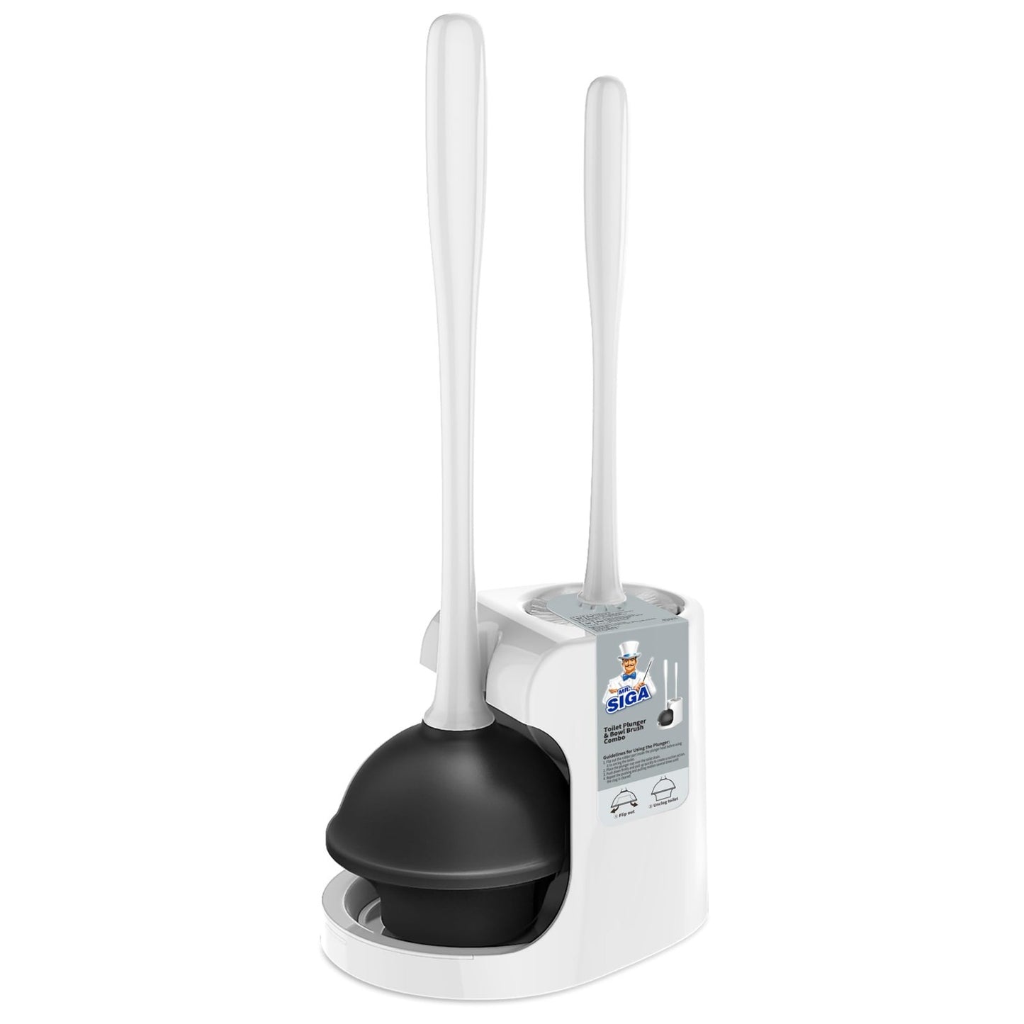 Toilet Plunger & Bowl Brush Combo Set for Bathroom Cleaning - 12 Pack, White1