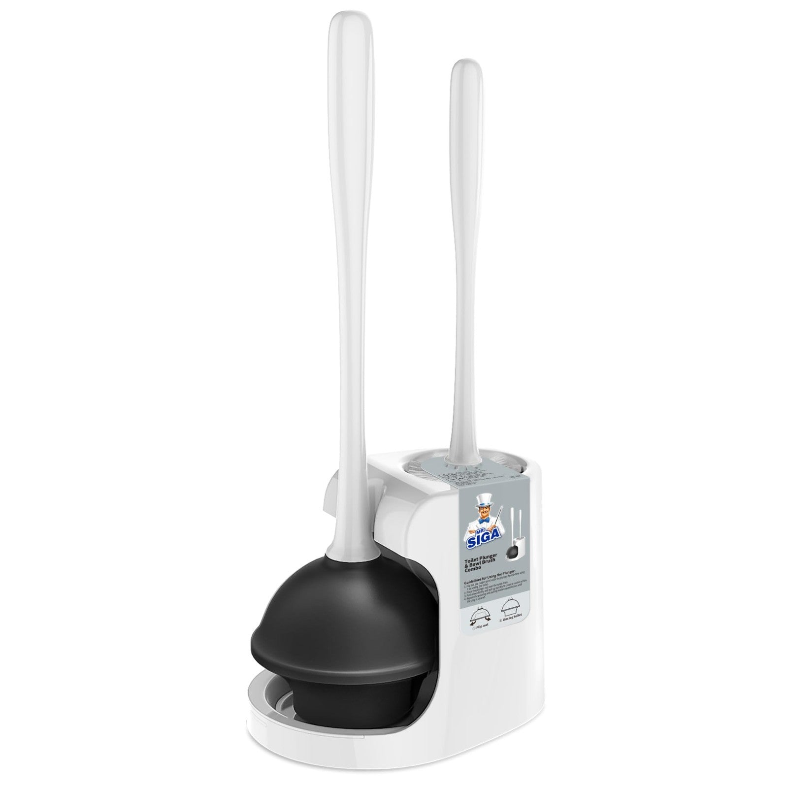 Toilet Plunger & Bowl Brush Combo Set for Bathroom Cleaning - 12 Pack, White1