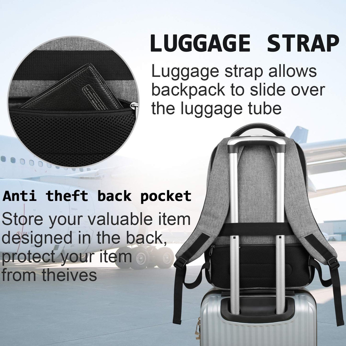 Slim Anti Theft Laptop Backpack for Business Travel & College   Stylish & Durabl5