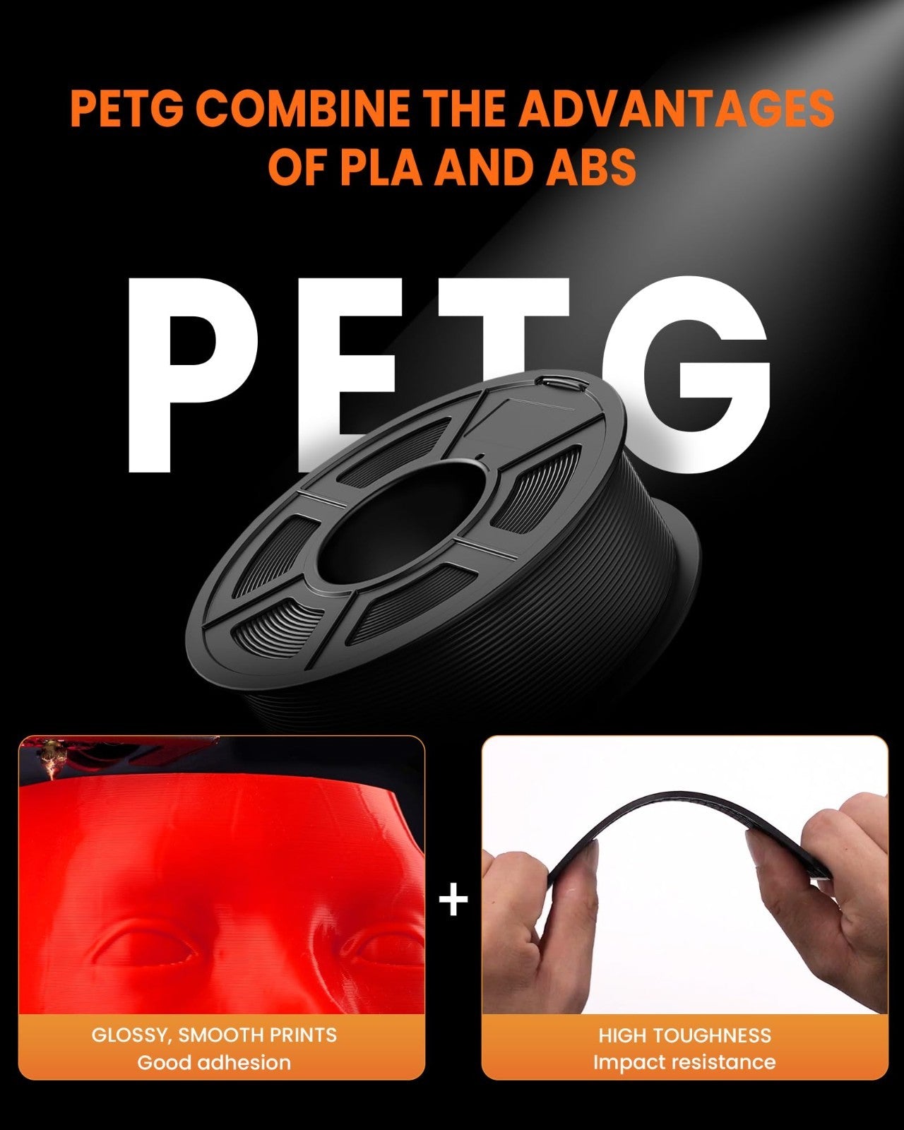 4kg PETG Filament 1.75mm Black Bundle | Strong Toughness, High Precision, Good L2