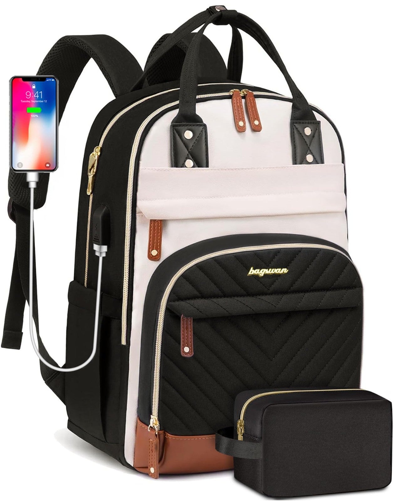 Waterproof 15.6" Laptop Backpack for Women   Business, Travel, College, Nurse Ba1