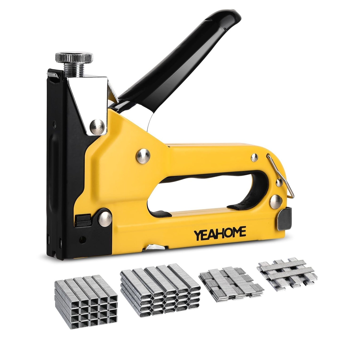 Heavy Duty Upholstery Staple Gun 4 in 1 with 4000 Staples, Manual Brad Nailer fo1