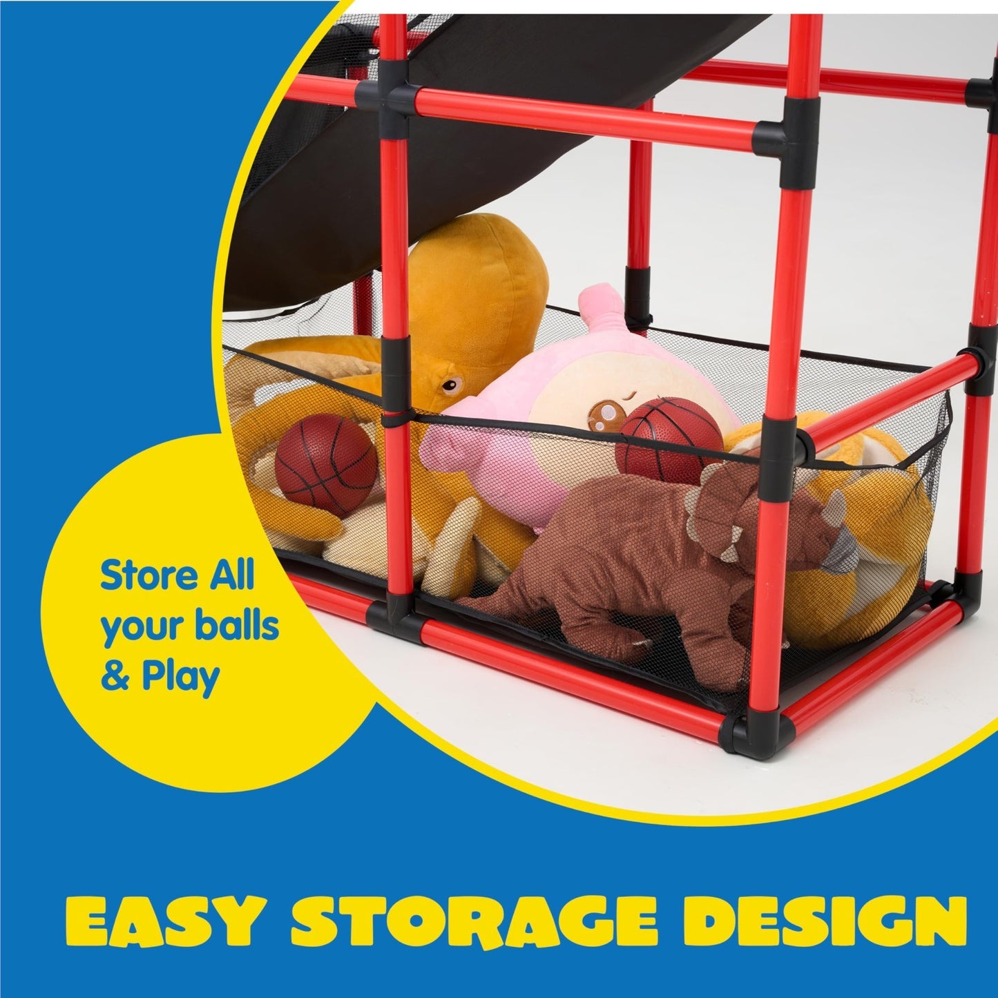 Indoor Arcade Basketball Game Set for Kids 3+, Easy Setup Sports Toy with 4 Ball6