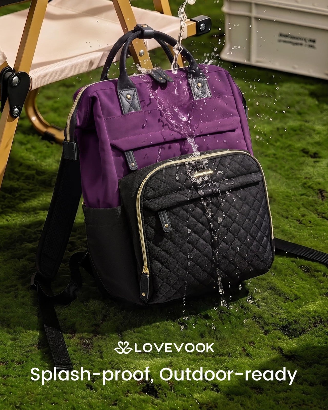 Quilted Laptop Backpack for Women   Stylish Work, Teacher, Nurse Purse Bag5