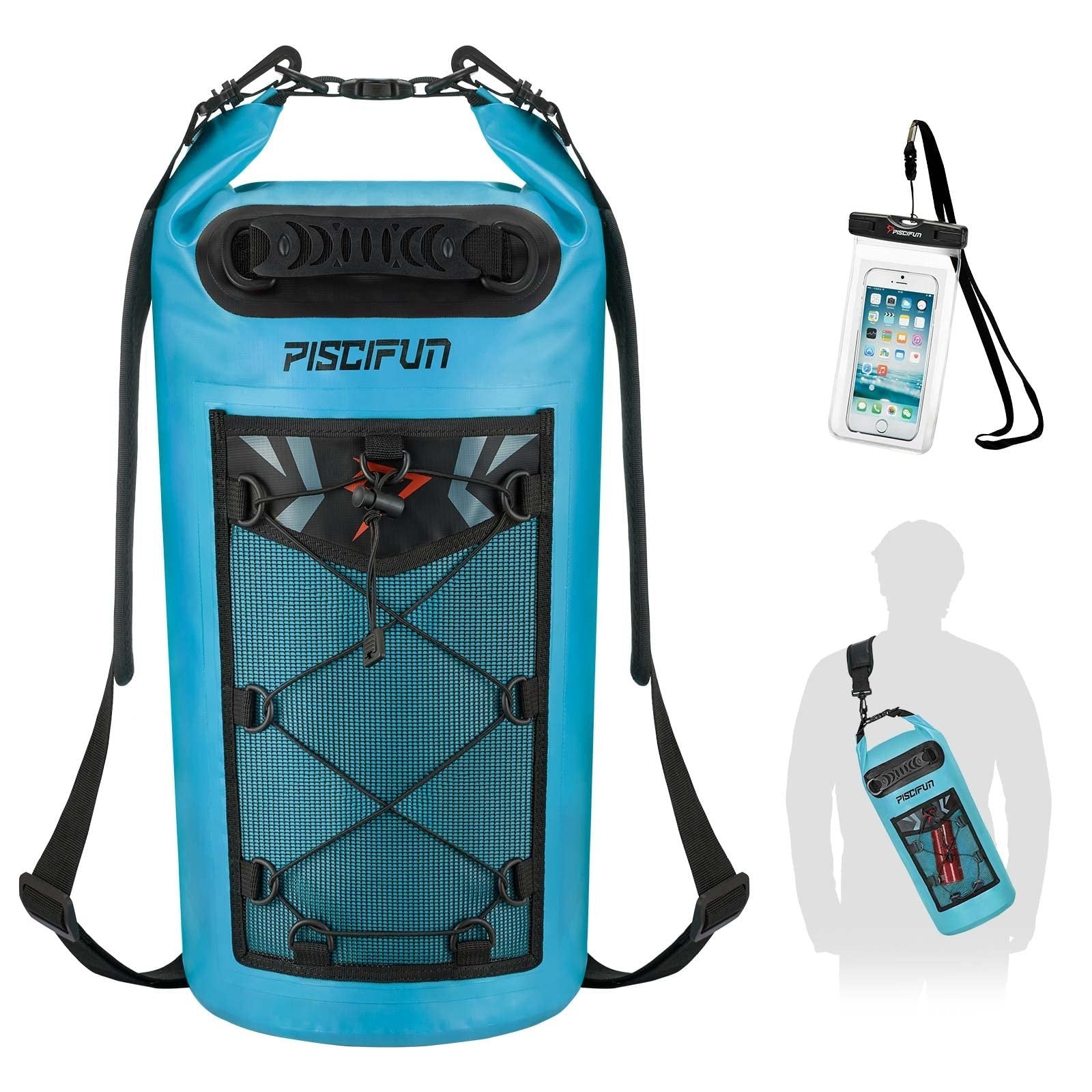 Waterproof Floating Dry Bag Backpack 10L/20L/30L/40L + Phone Case for Kayaking,1