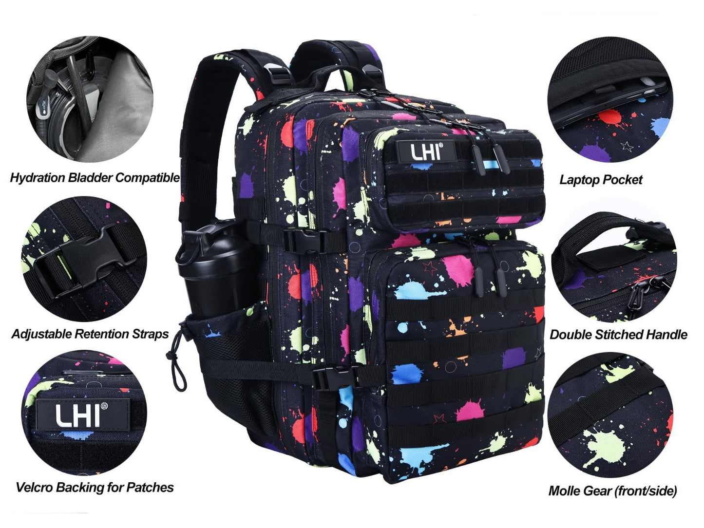 Tactical 45L Military Backpack for Men & Women   3 Day Assault Rucksack, Molle S4