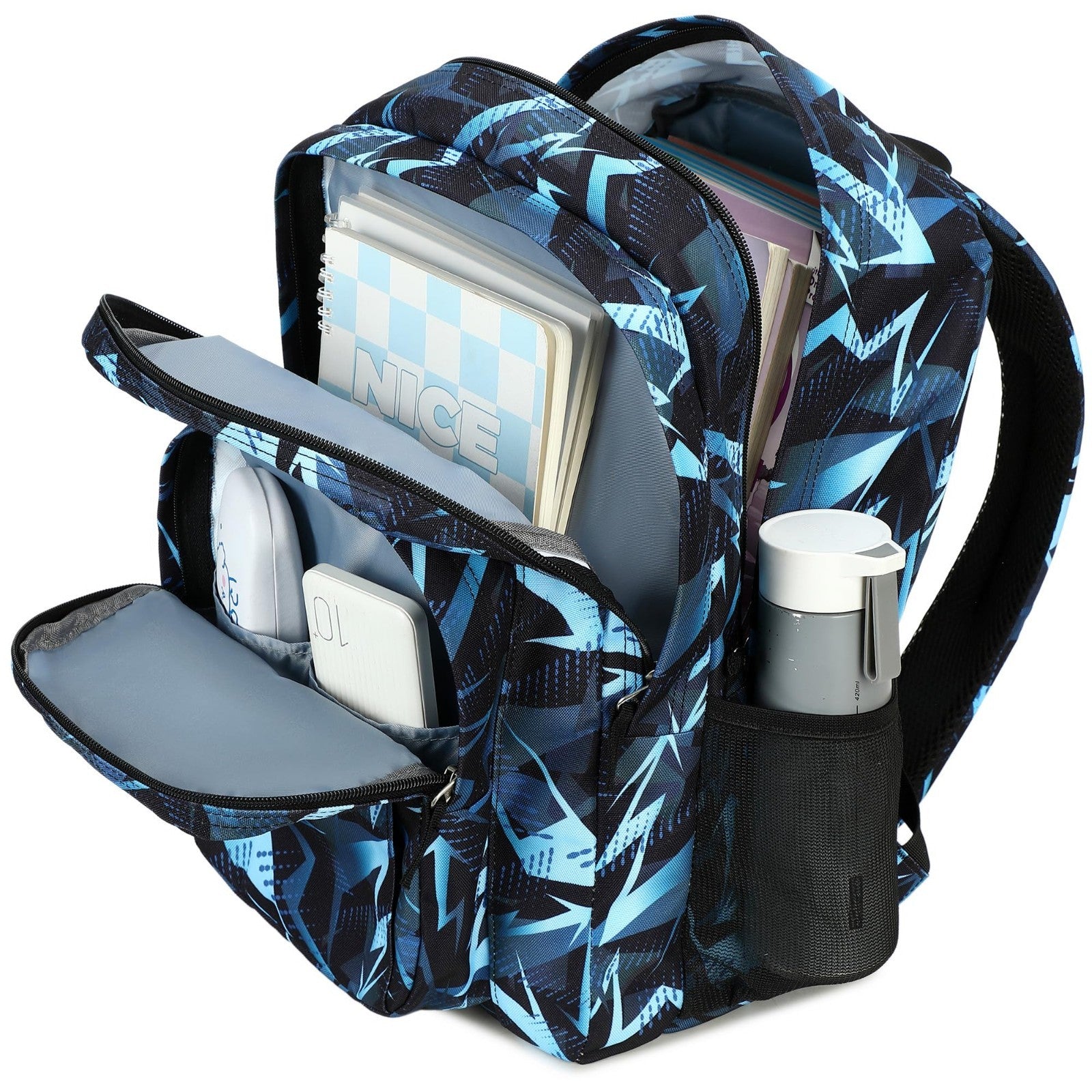 Classic Geometry Men's School Backpack   Water Resistant Bookbag for College & T5