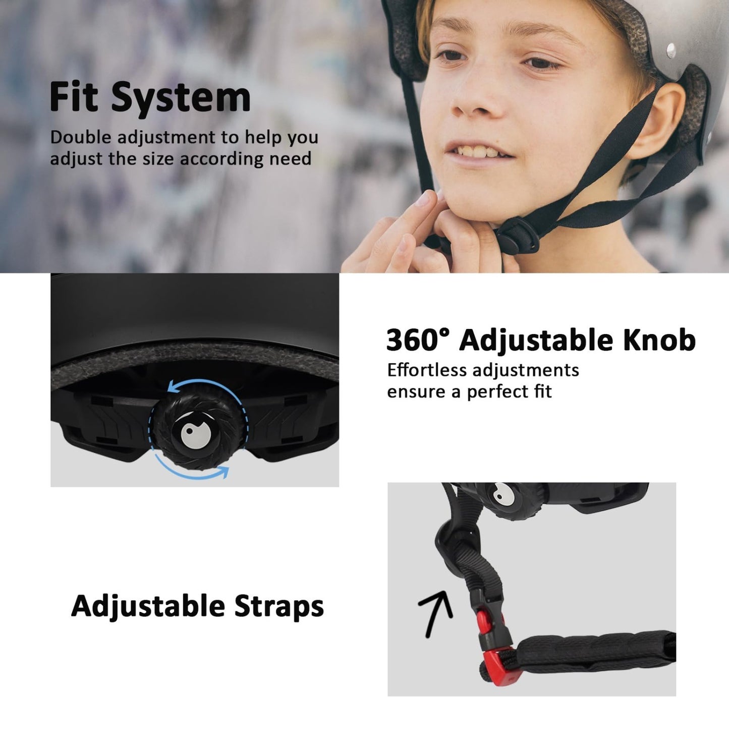 Multi-Sport Helmet for Skateboarding, Biking, Scooter | Adjustable, Lightweight,3