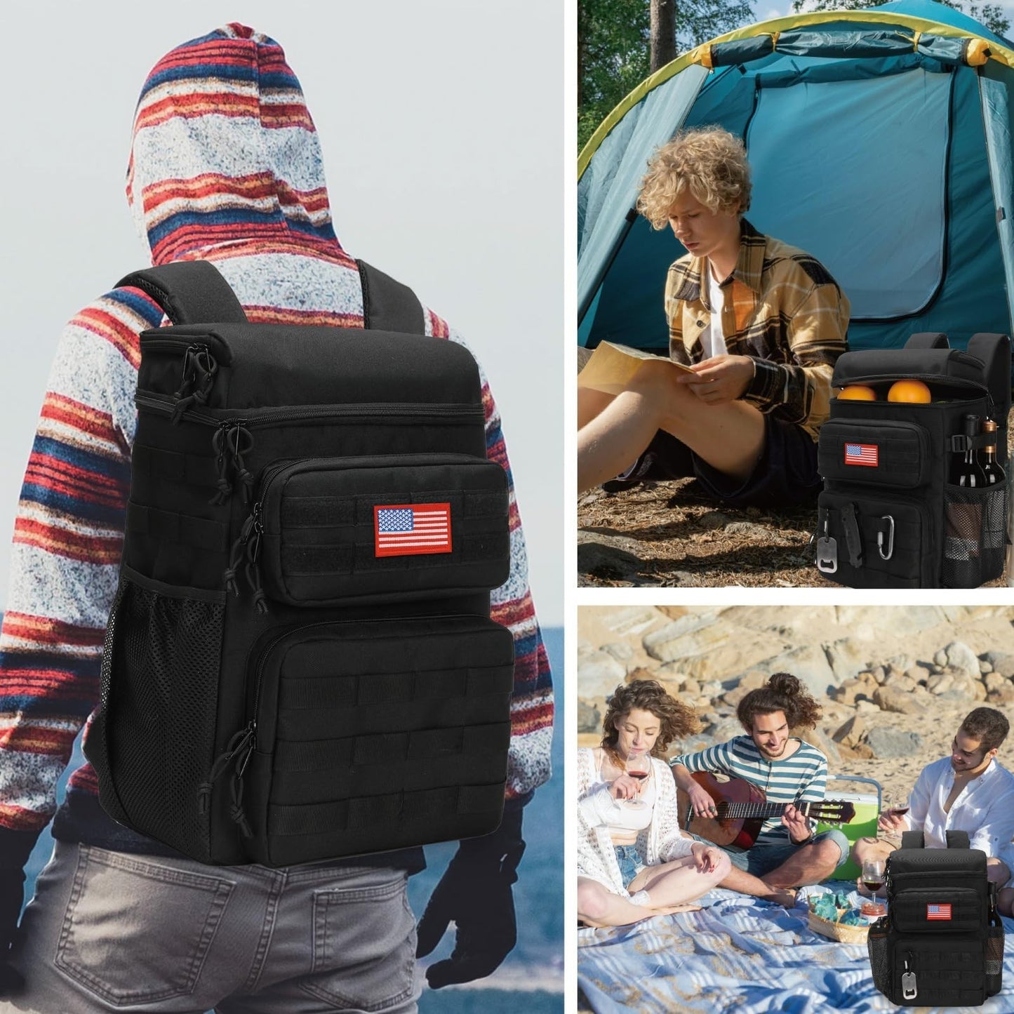 Tactical Insulated Cooler Backpack - Lightweight, Leakproof, Waterproof for Trav2