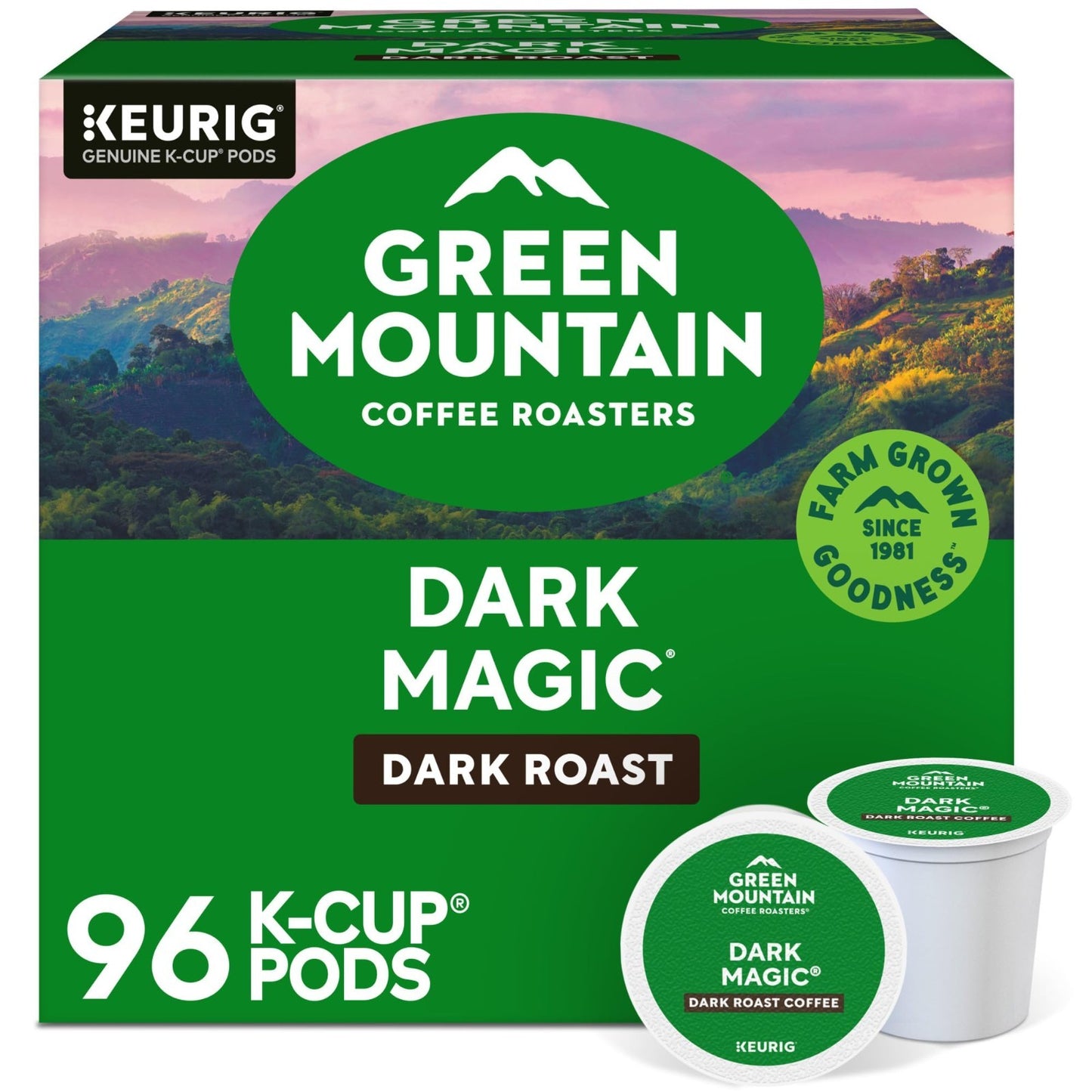 Dark Magic Dark Roast Coffee Pods, 96 Count, Single Serve K Cup for Keurig1