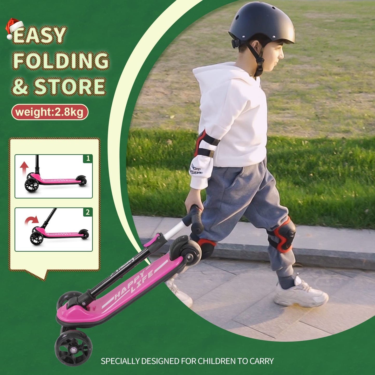 3-Wheel Kids Scooter Ages 3-10, Adjustable Height, Safe & Durable Design4