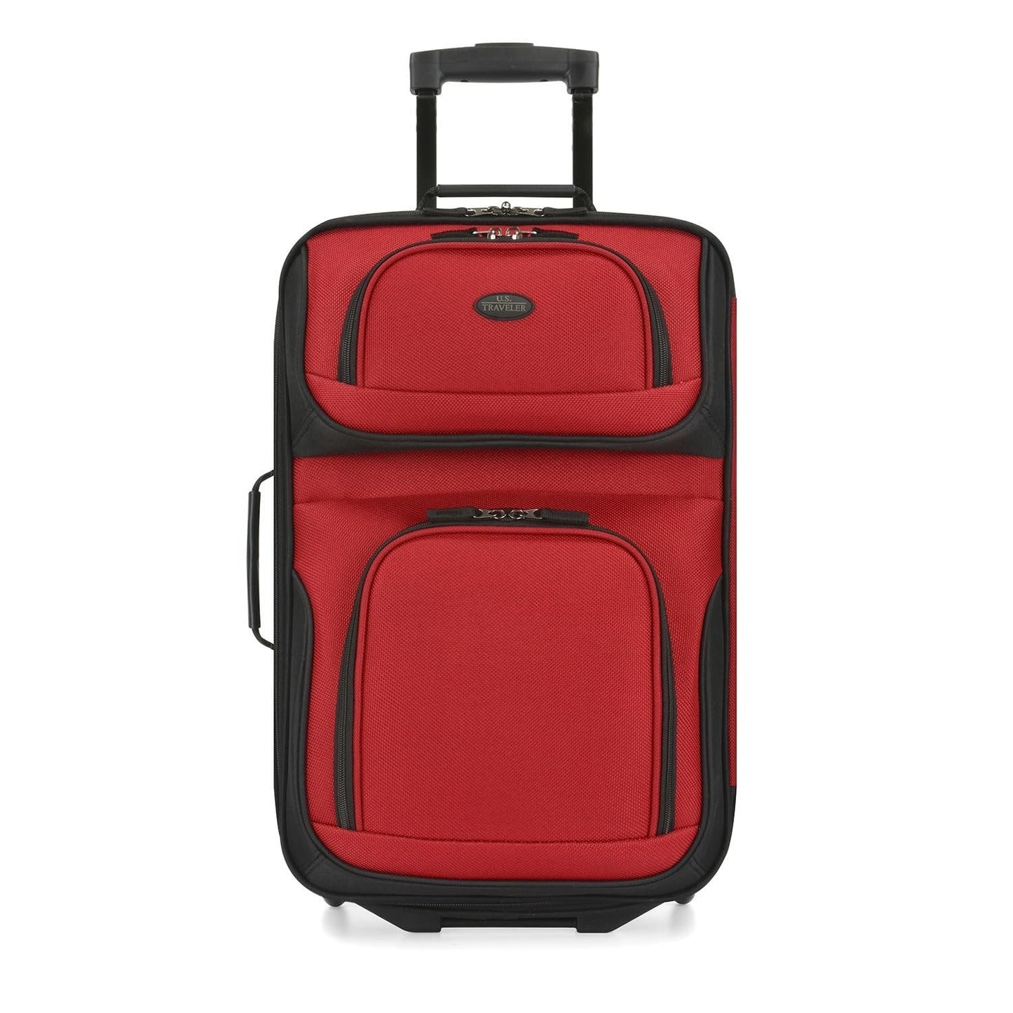 Lightweight Softside Rolling Carry-on Suitcase, 2-Wheel Travel Luggage, Red2