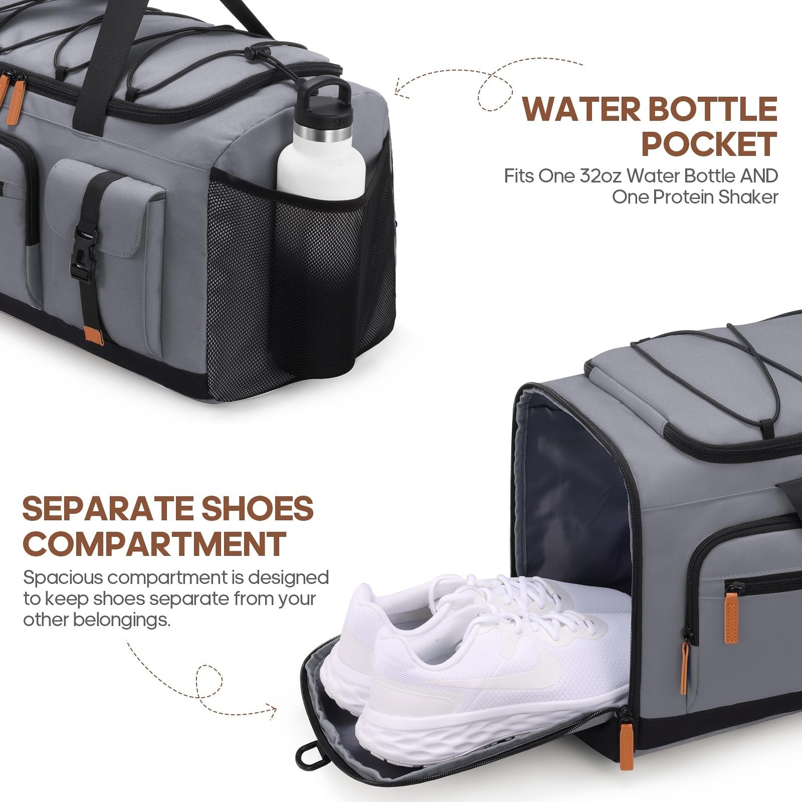 Versatile 3-in-1 Gym Bag with Shoe & Laptop Compartment - Anti-Theft Duffle Back6