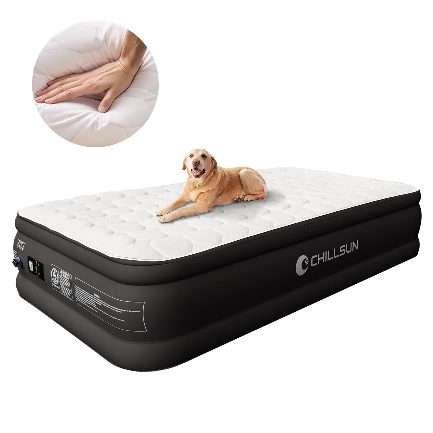 18" Raised Twin Air Mattress with Built in Pump   Durable Inflatable Bed for Gue1