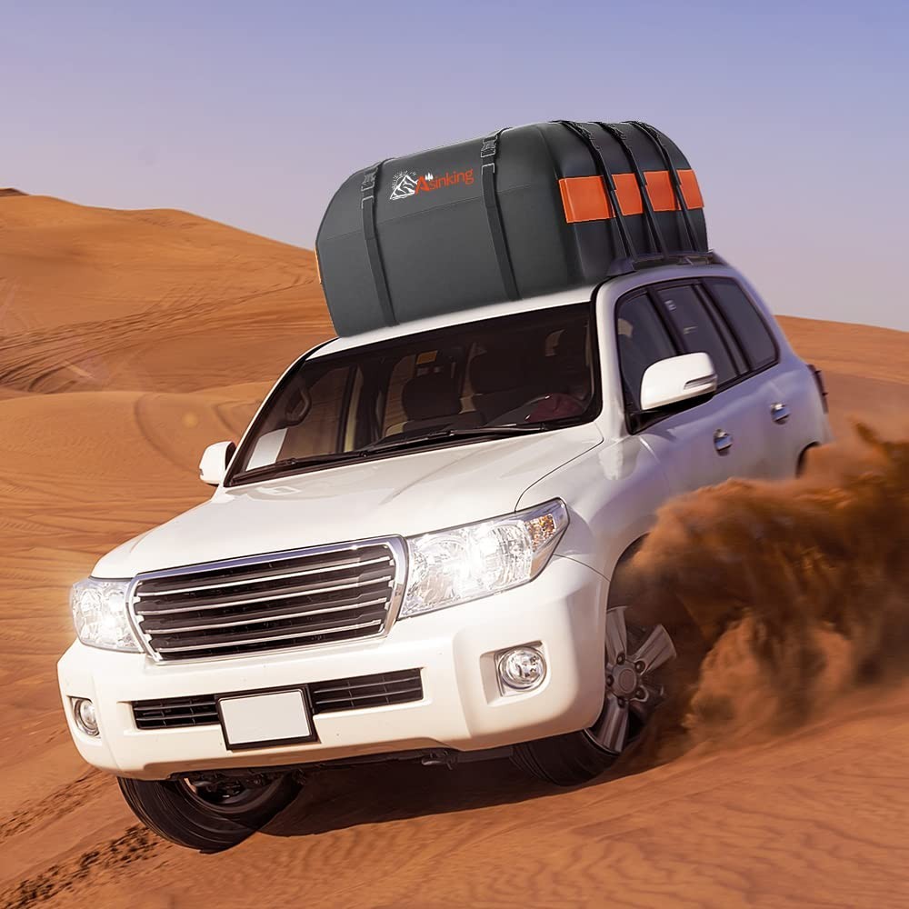 Waterproof Rooftop Cargo Carrier Bag - 21 Cu Ft Heavy Duty Roof Storage, 6 Hooks5