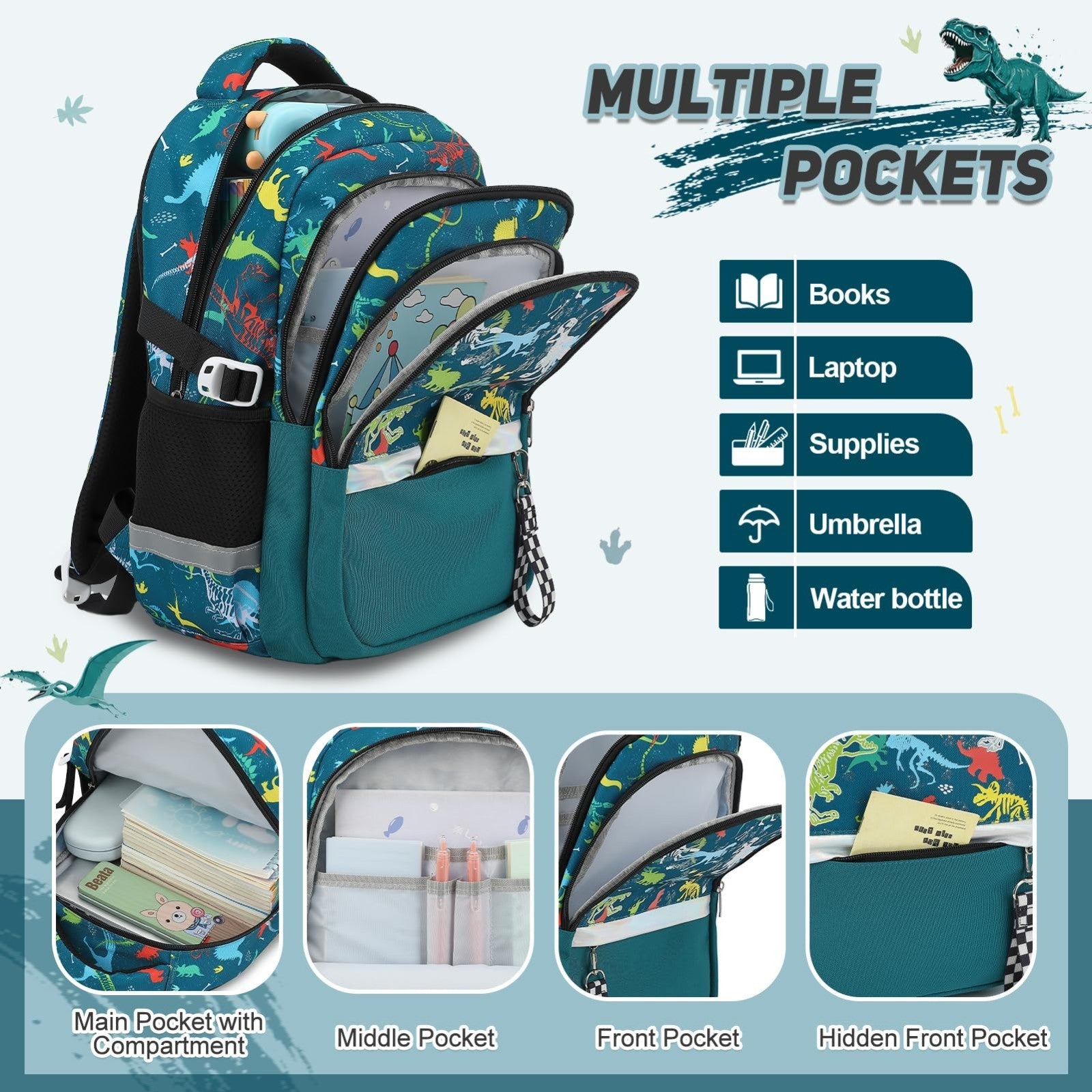 Luminous Boys Backpack Set   3PCS with Lunch Box & Pencil Case   School Gear3