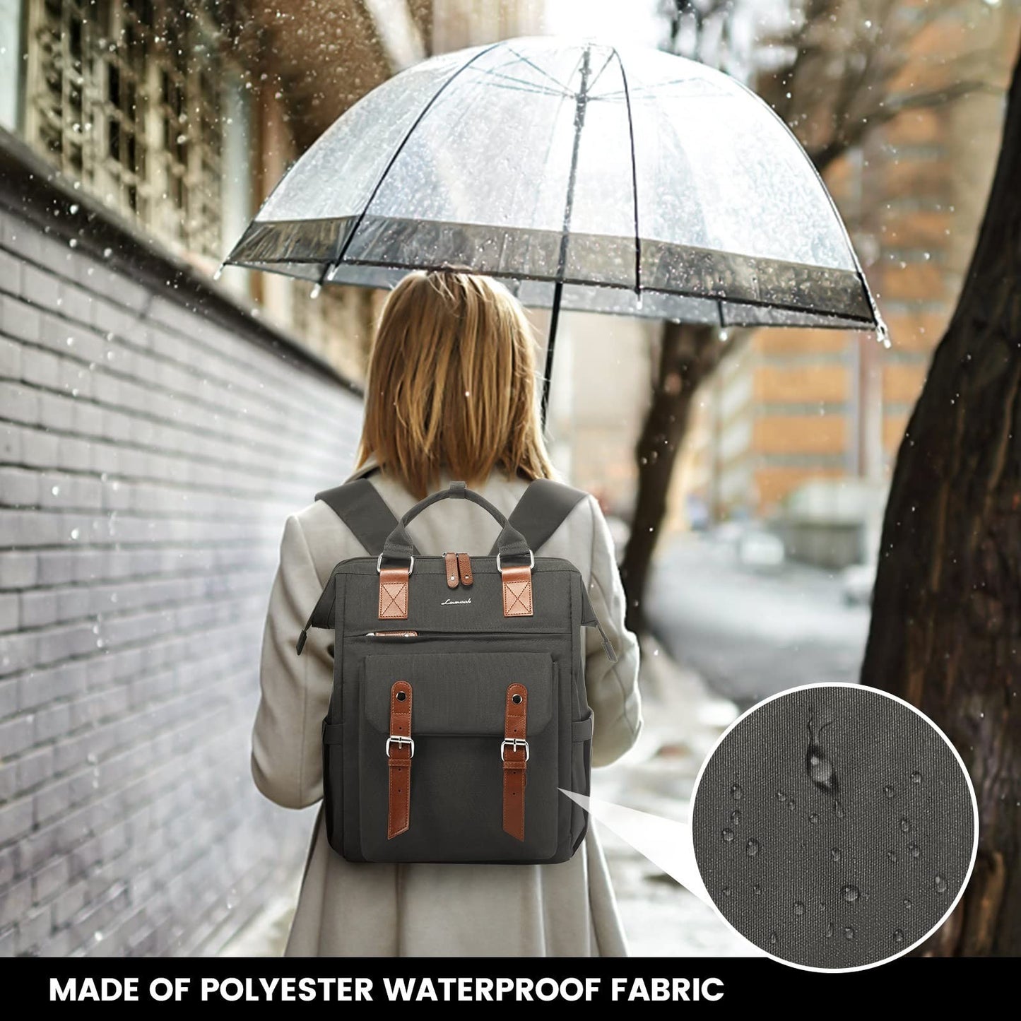 Stylish 15.6" Laptop Backpack for Women   Work, Travel, College, Commuter Bag, D5
