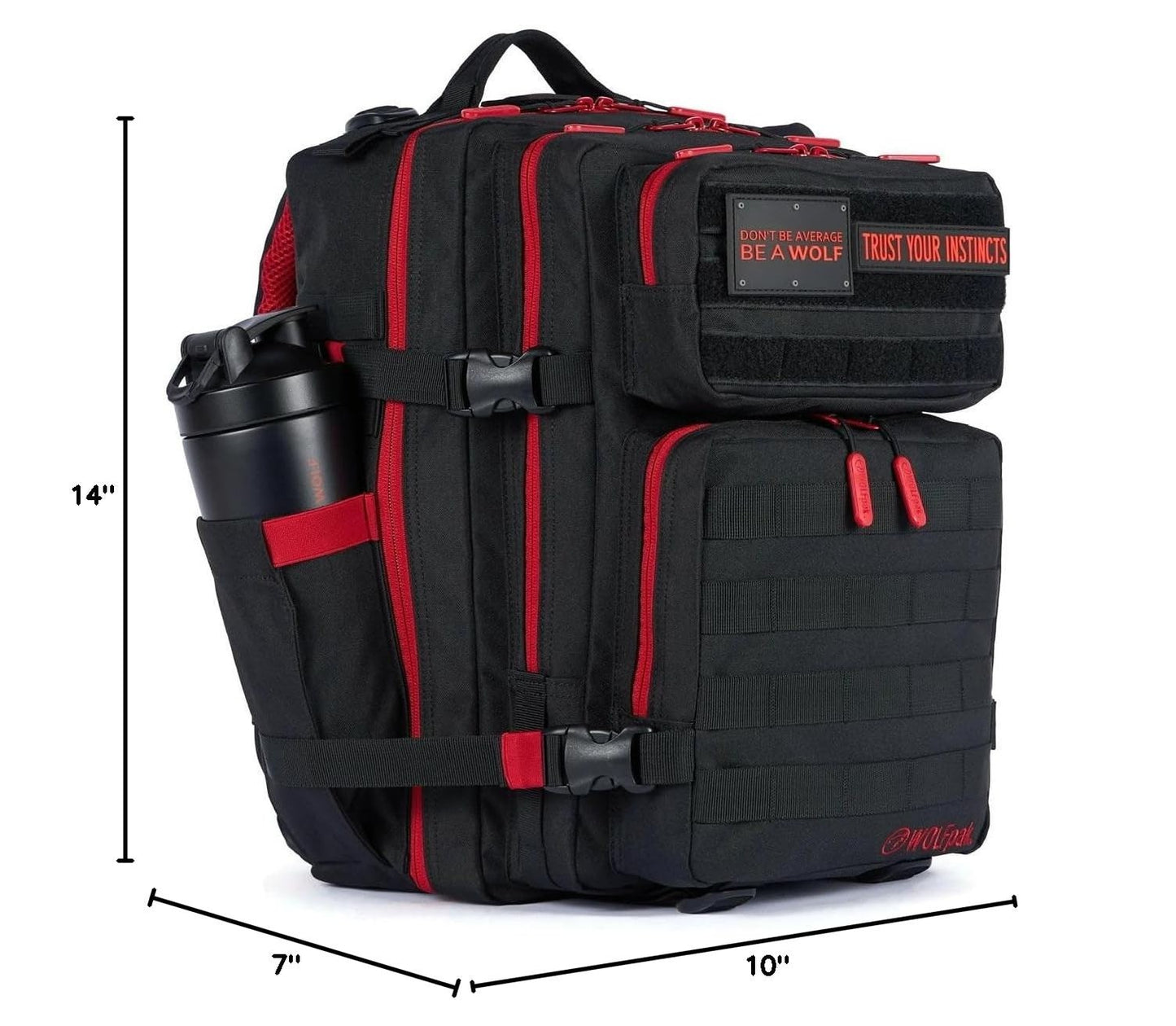Durable 35L Waterproof Gym Backpack   MOLLE Webbing, Laptop Pocket, 1000D Oxford12