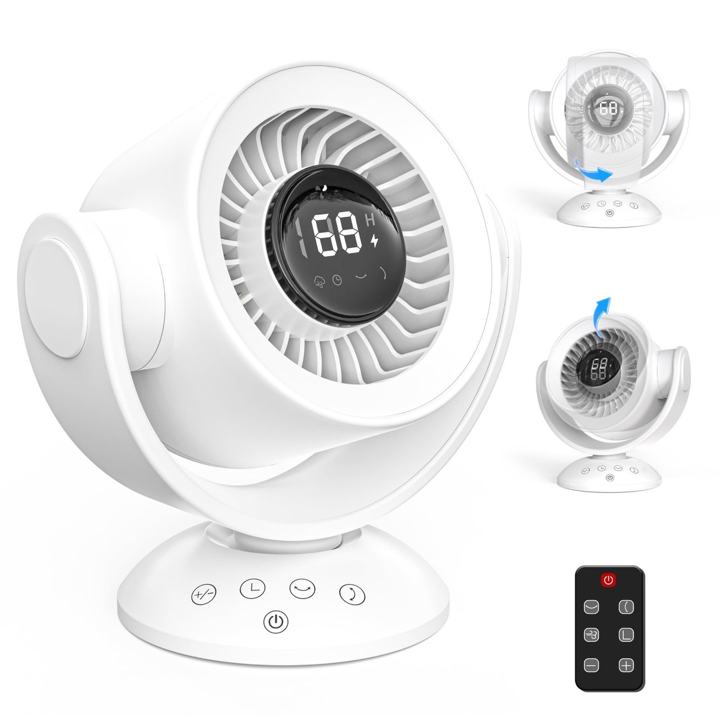 Quiet Air Circulator Fan with Remote, 100 Speeds, 90° Vertical & 120° Oscillatio0