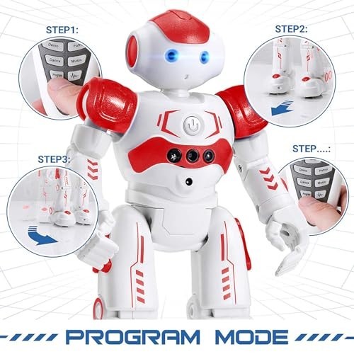 Programmable RC Robot Toy for Kids   Gesture Control, Smart Remote, Gift for Age6