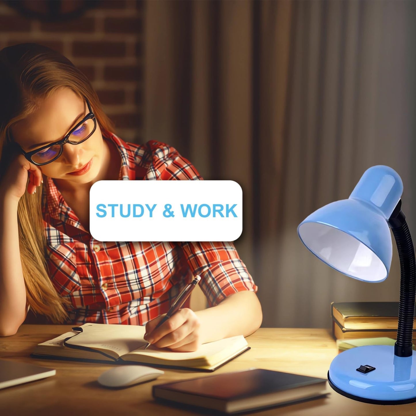 Flexible Gooseneck Desk Lamp with LED Bulb, 6000K Metal Table Lamp for Office &5