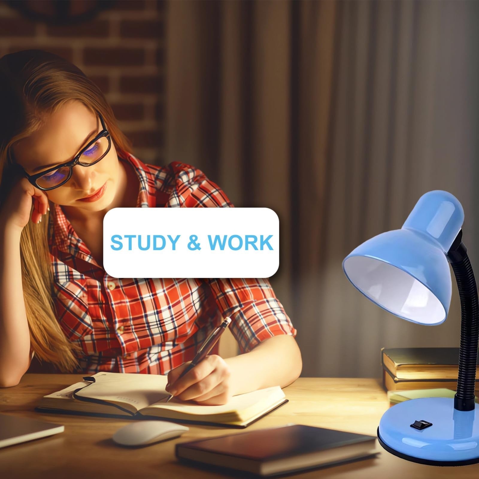 Flexible Gooseneck Desk Lamp with LED Bulb, 6000K Metal Table Lamp for Office &5