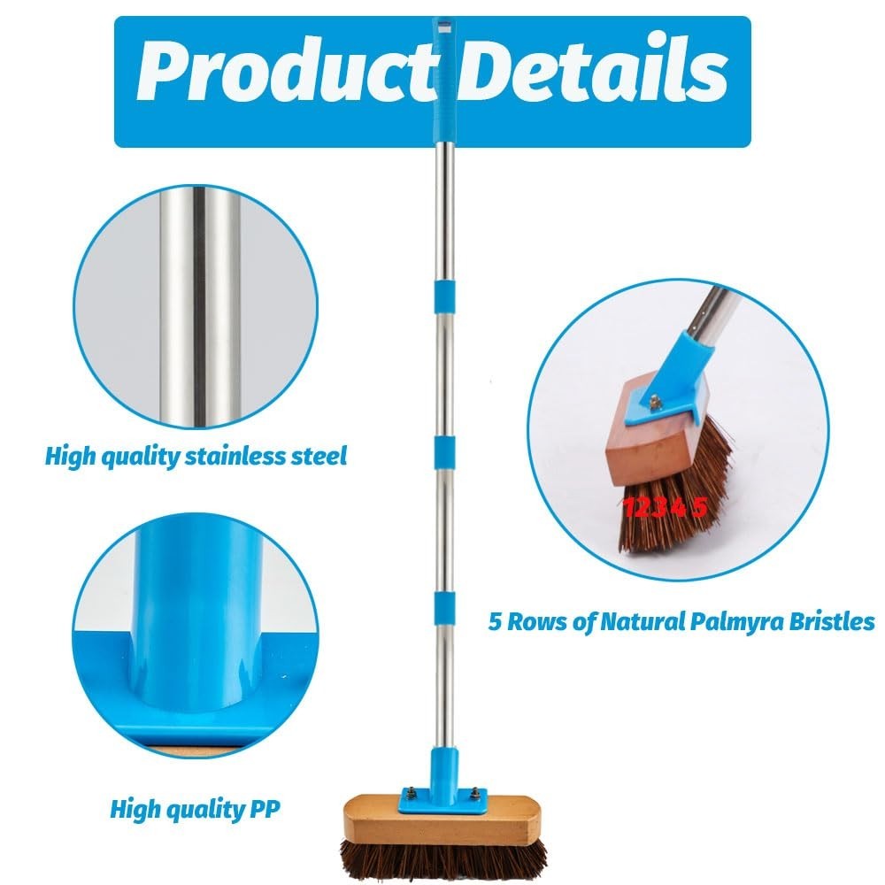 Long Handle Floor Scrub Brush for Deck, Patio, Garden & Sidewalk Cleaning3