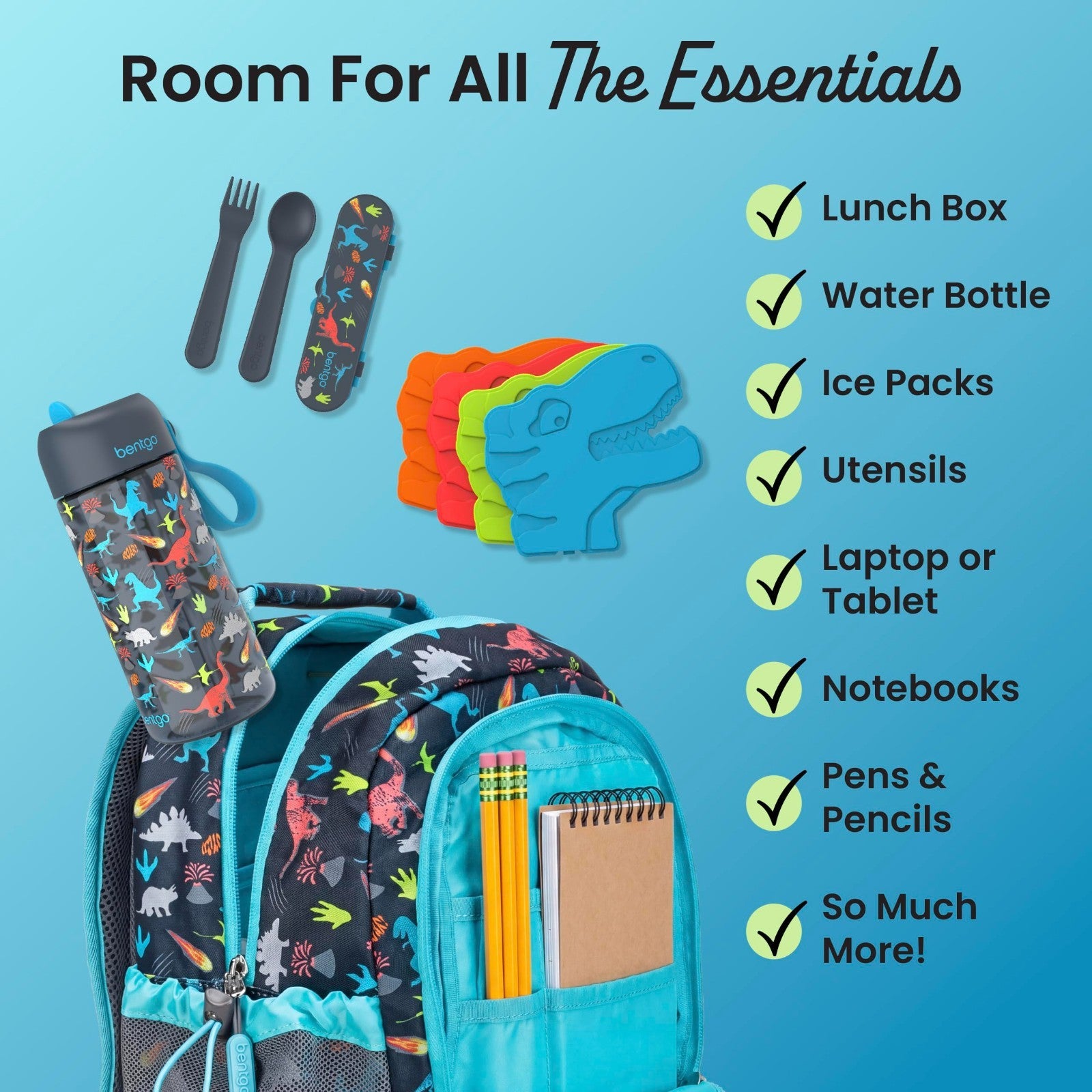Kids 2 in 1 Backpack & Insulated Lunch Bag Set with Padded Straps   Durable & St6