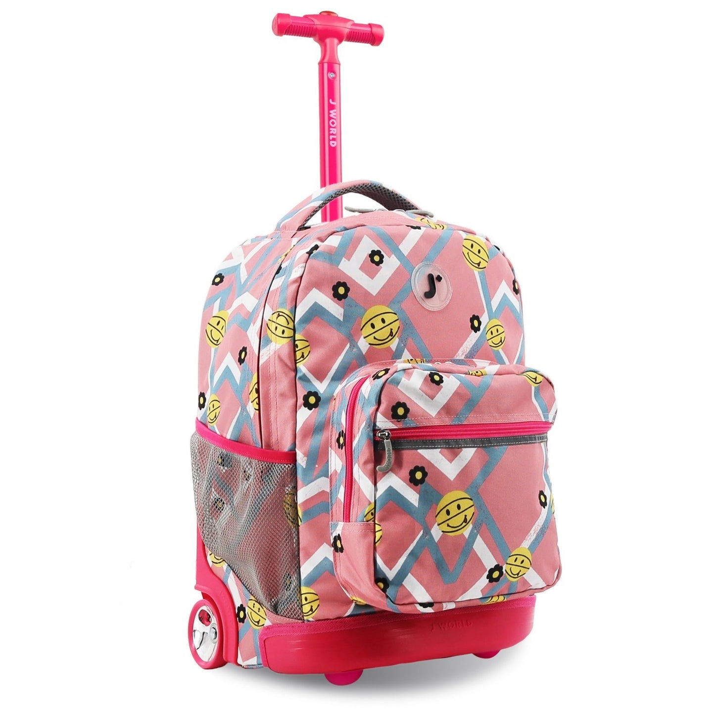 Kids Rolling Backpack with Wheels, 18" School Bookbag for Boys & Girls, Basketba1
