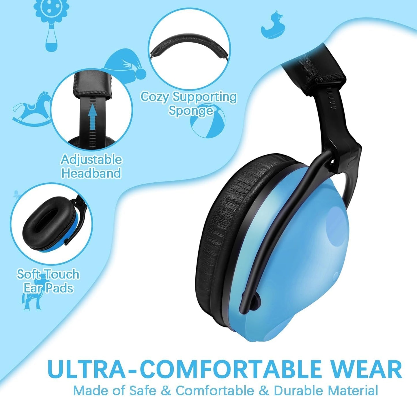Kids Noise Cancelling Headphones 25dB NRR, Soft Ear Protection for Autism, Event8
