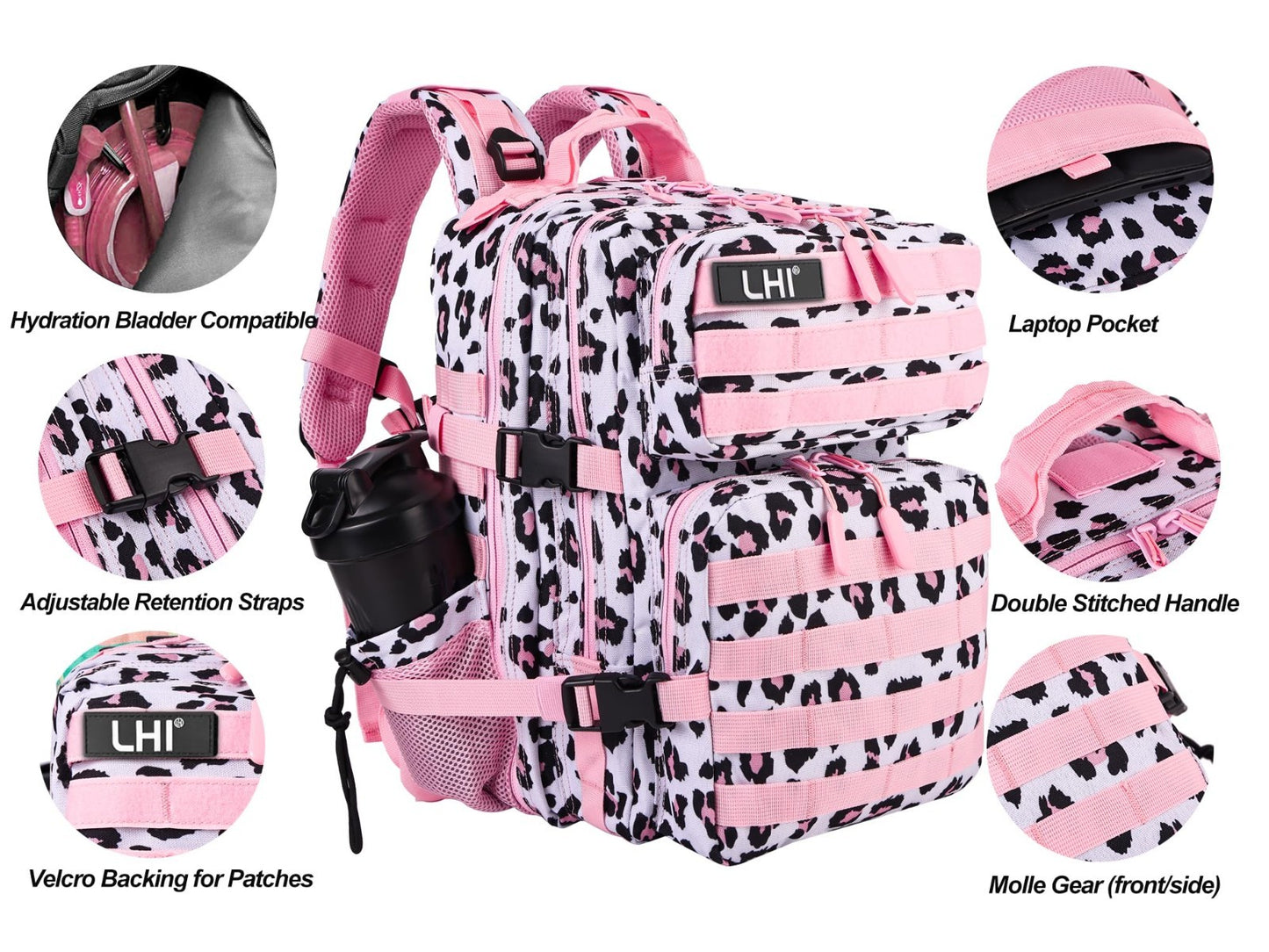 Tactical Military Backpack 25L/35L Army Assault Pack Rucksack with Bottle Holder4