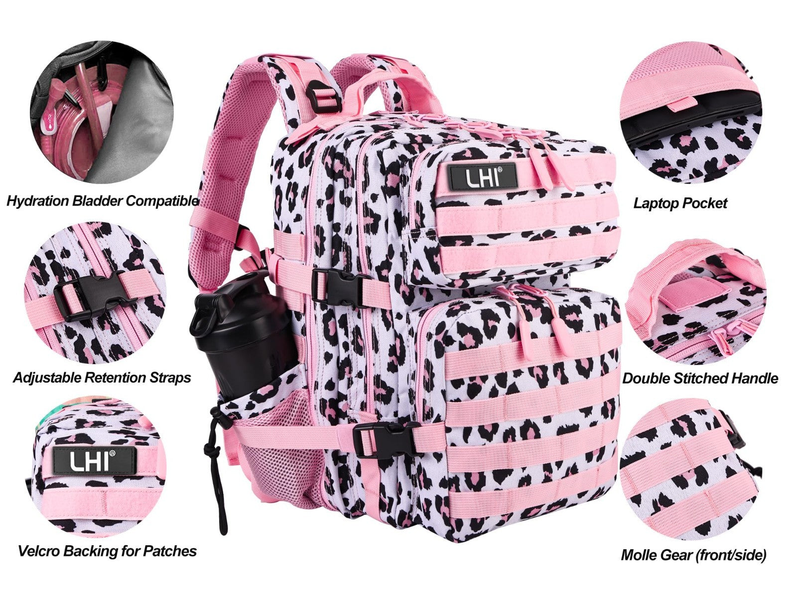 Tactical Military Backpack 25L/35L Army Assault Pack Rucksack with Bottle Holder4