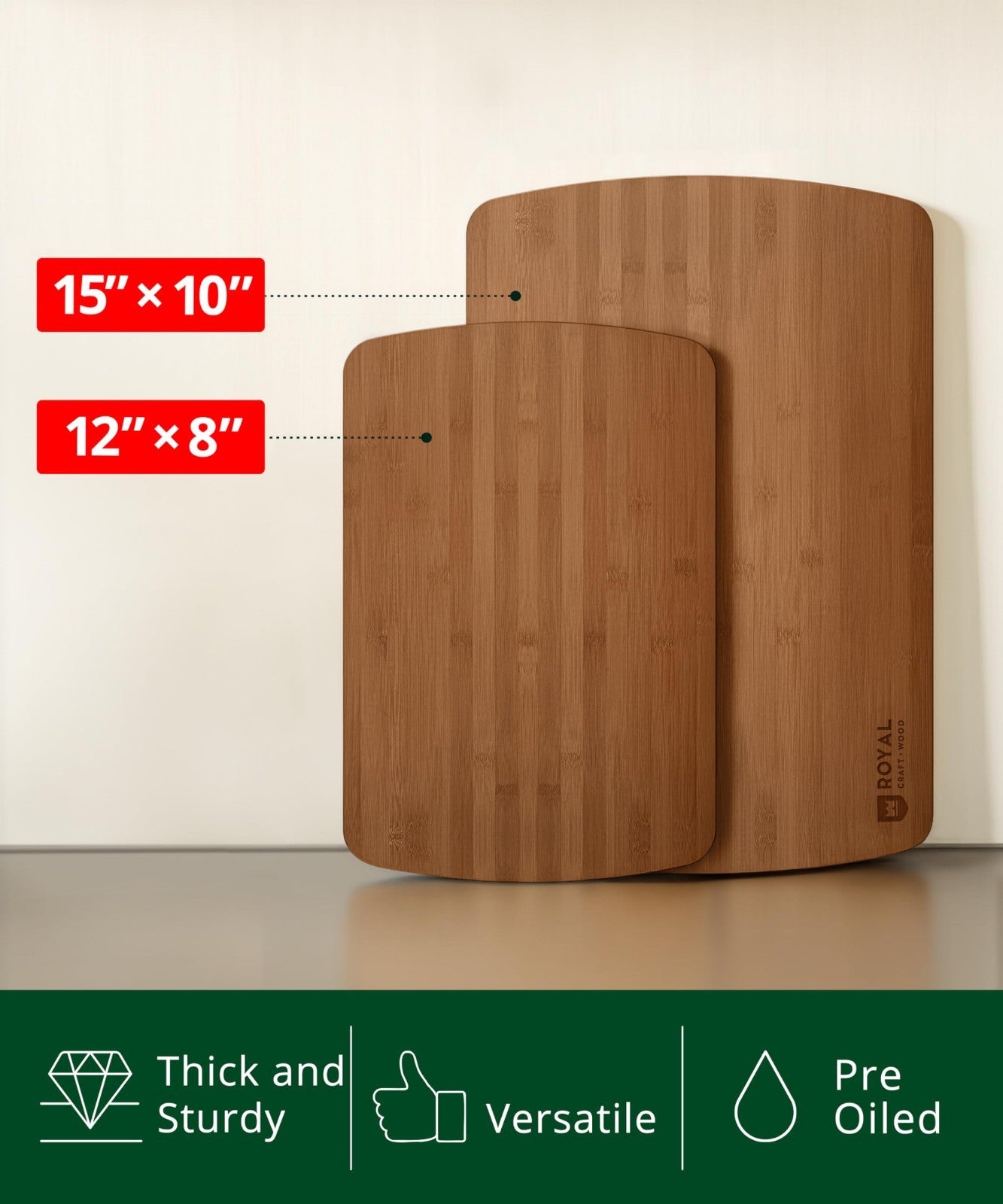 Wooden Cutting Boards Set for Kitchen   Bamboo Meal Prep & Serving Board with Ju3
