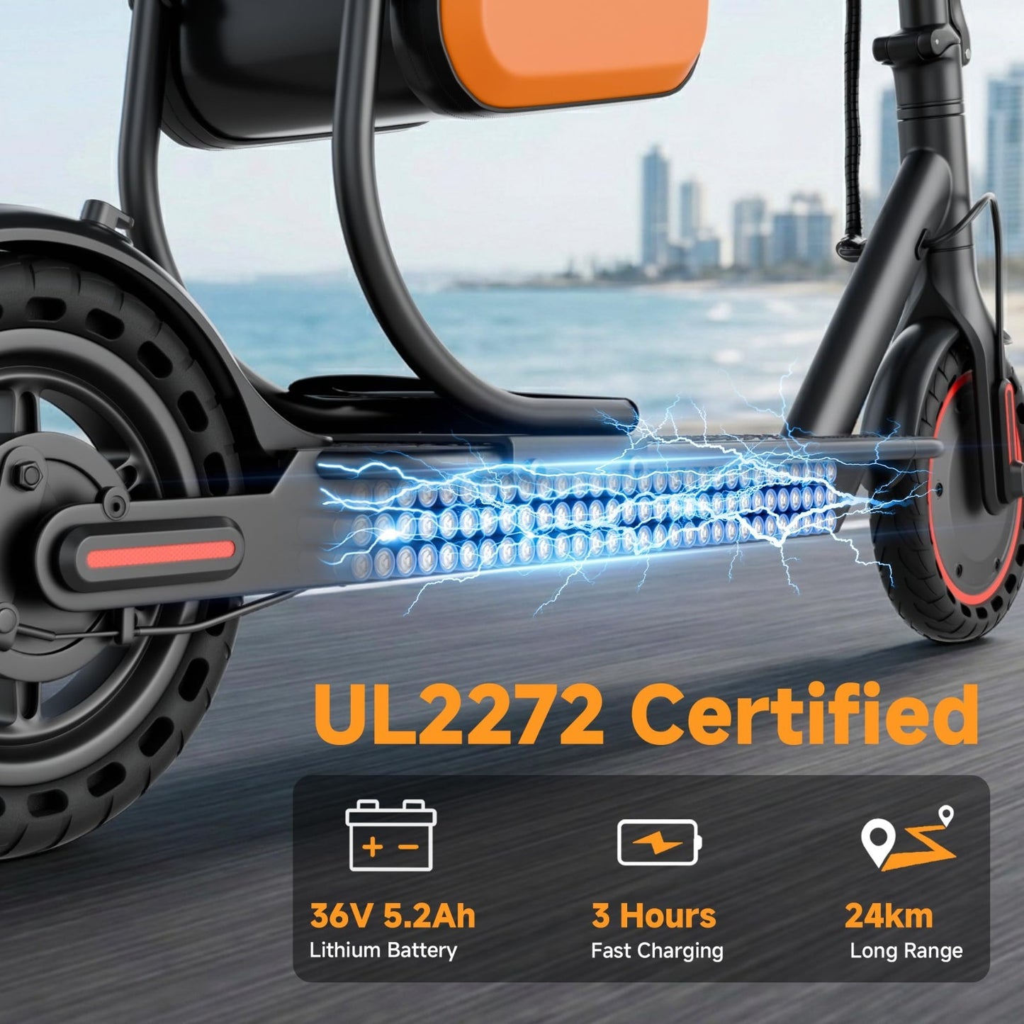 Electric Scooter 8.5''/10'' - 19/20MPH, 700/1000W Motor, 15/22 Miles Range, Port4